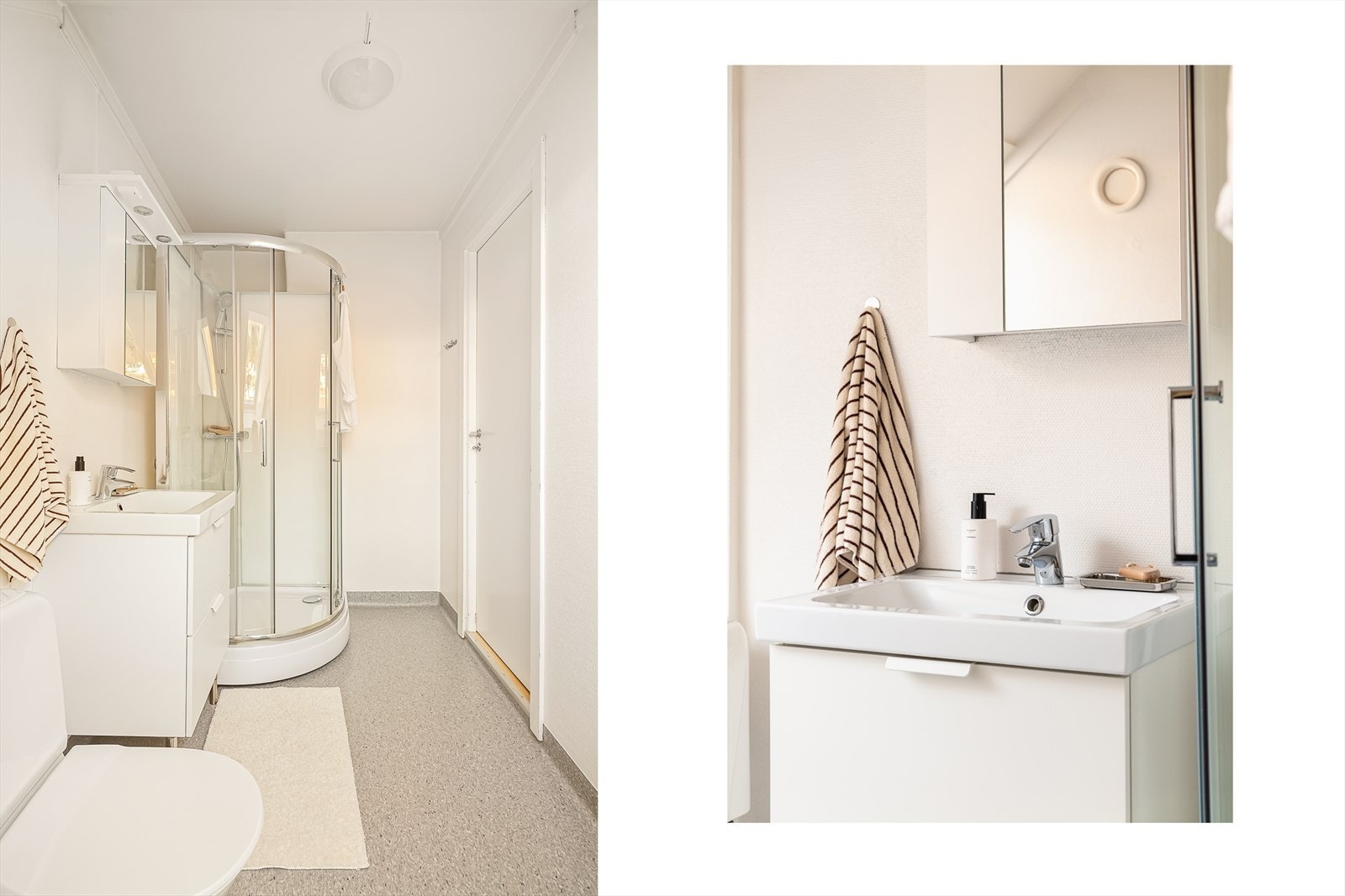 Klassisk bad med varme i gulv. Galleribilde