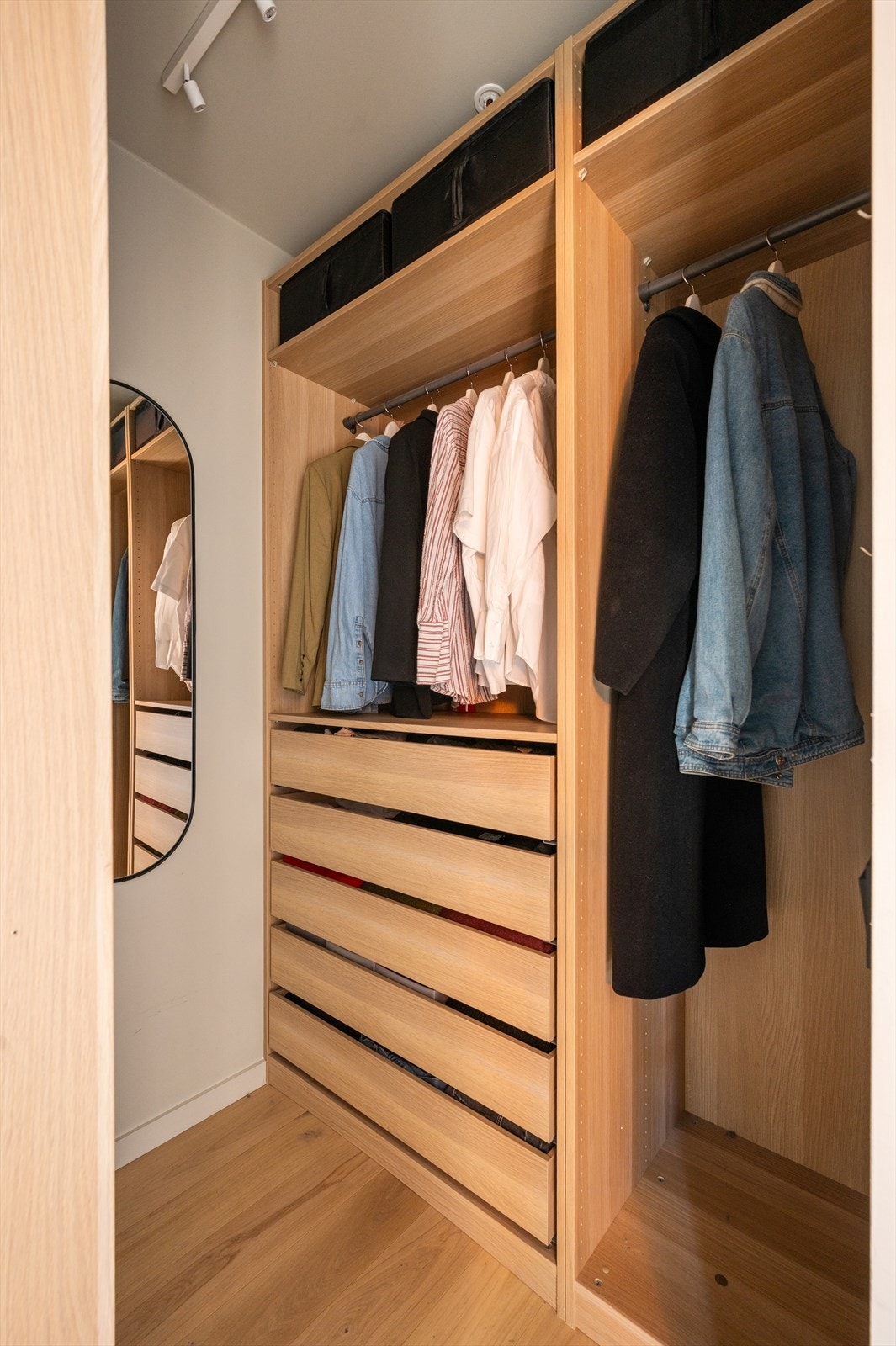 God plass til oppbevaring av klær og andre personlige eiendeler. Galleribilde