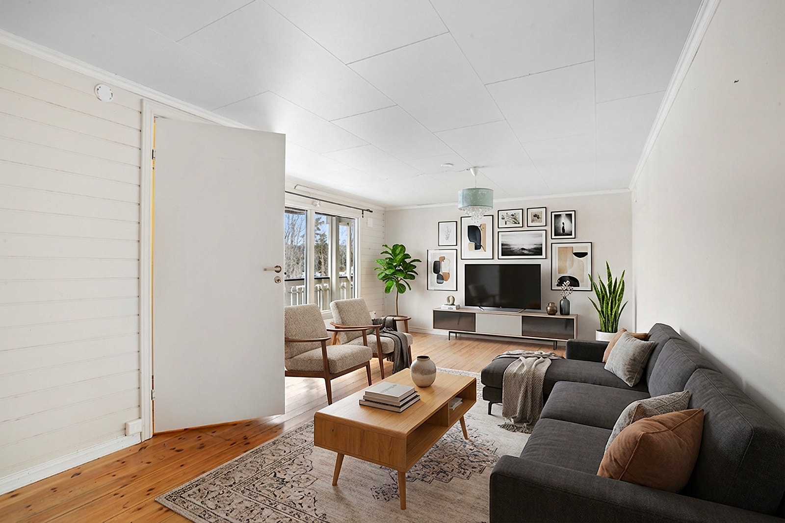 Stue digitalt møblert Galleribilde