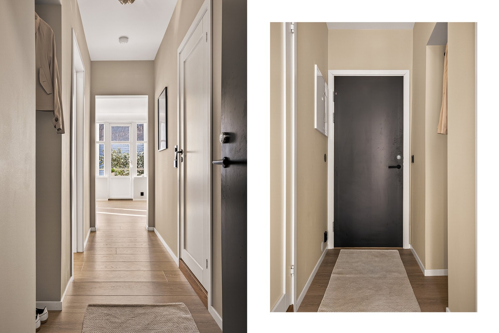 - Innbydende entré med nisje for oppheng av yttertøy - Galleribilde