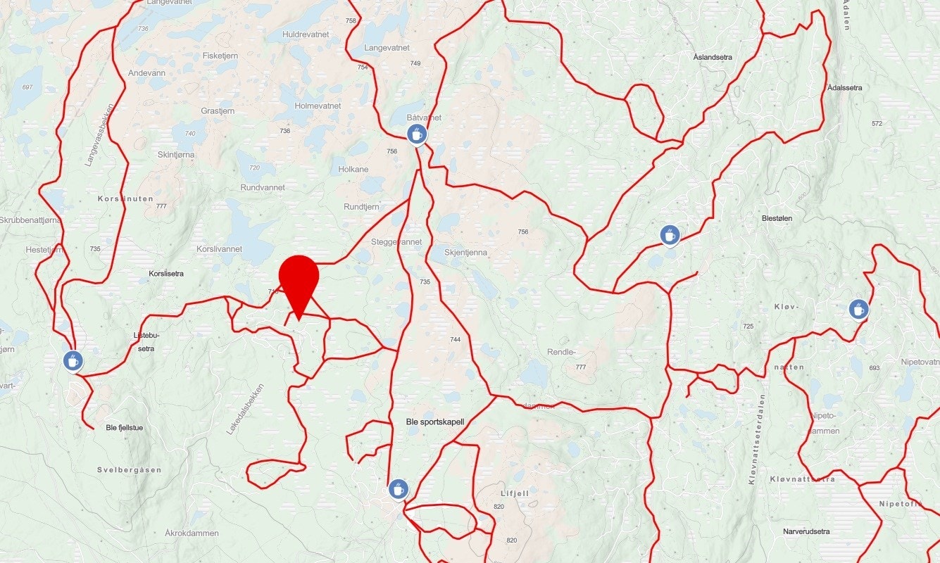 Løypekart fra sporet.no Galleribilde