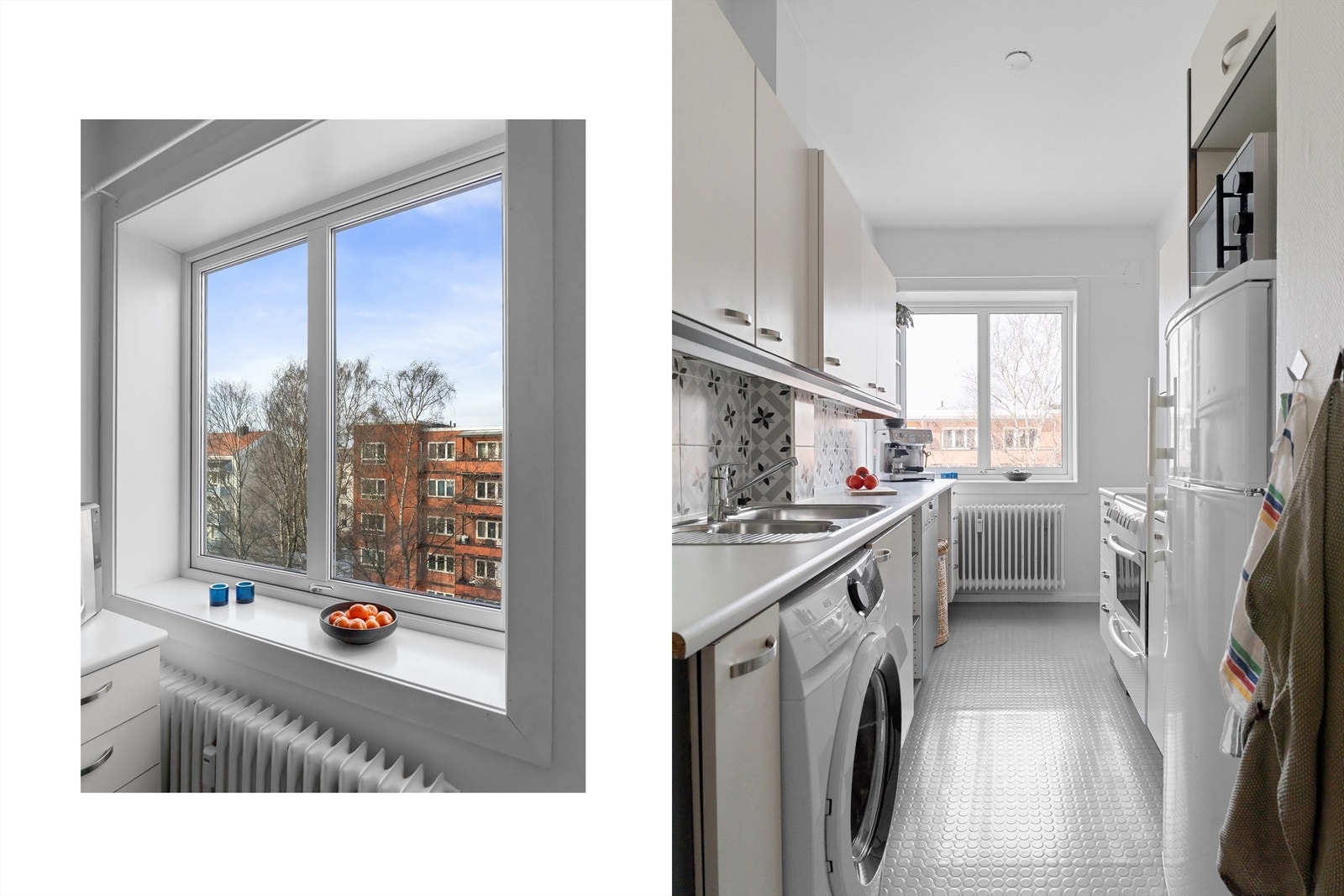 Rommet er praktisk utformet med opplegg for både vaskemaskin og oppvaskmaskin. Galleribilde