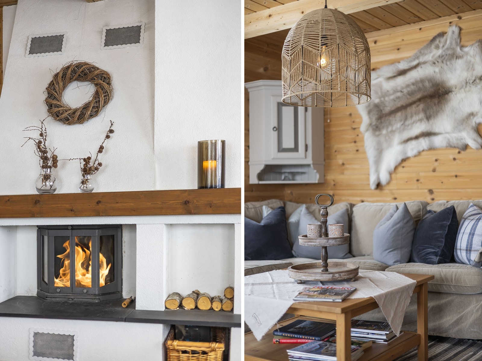 Hytta har oppvarmingskilder som peis og vedovn. Galleribilde