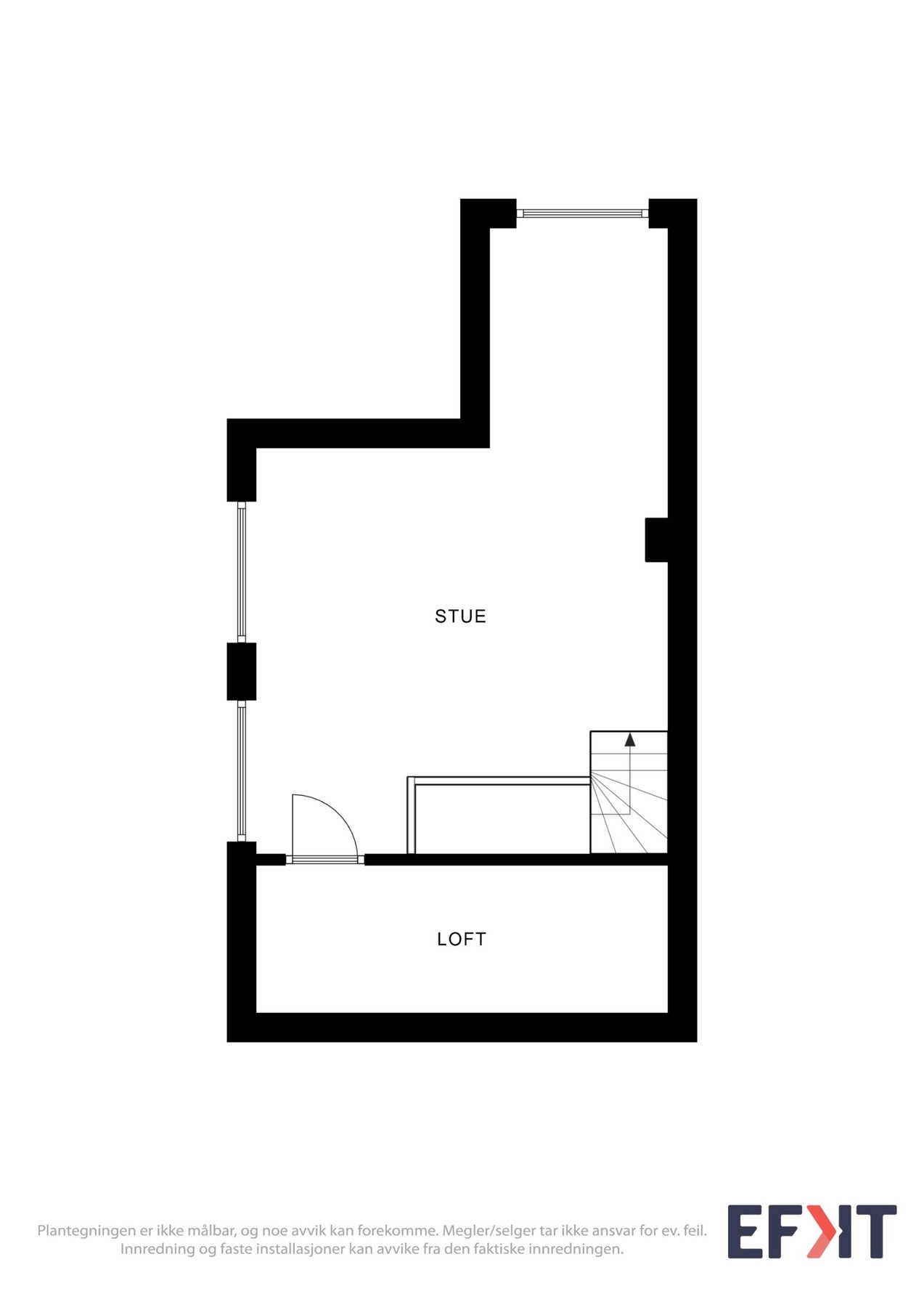 Plantegning - Loftetasje. Galleribilde