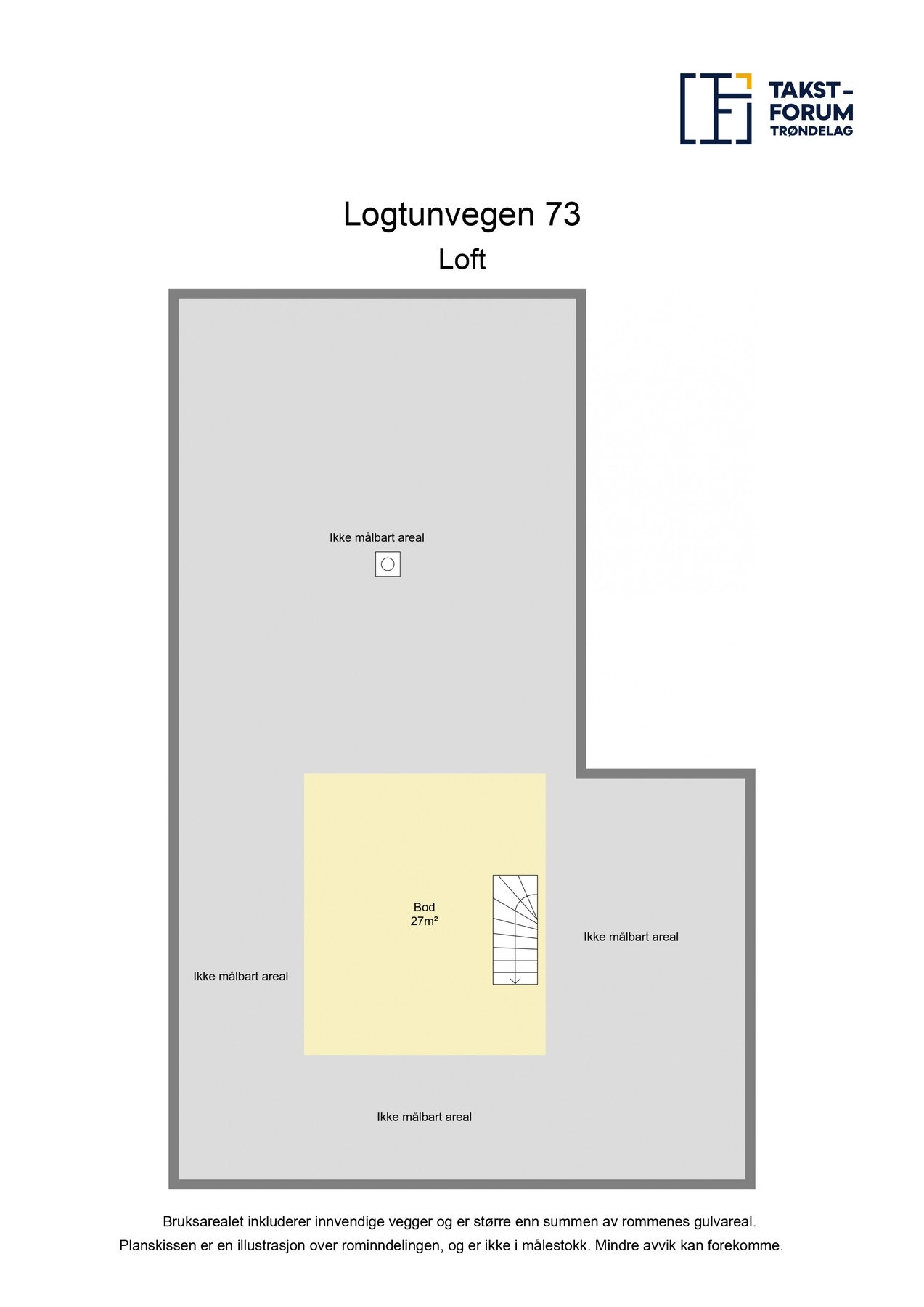 Planskisse loft. Galleribilde