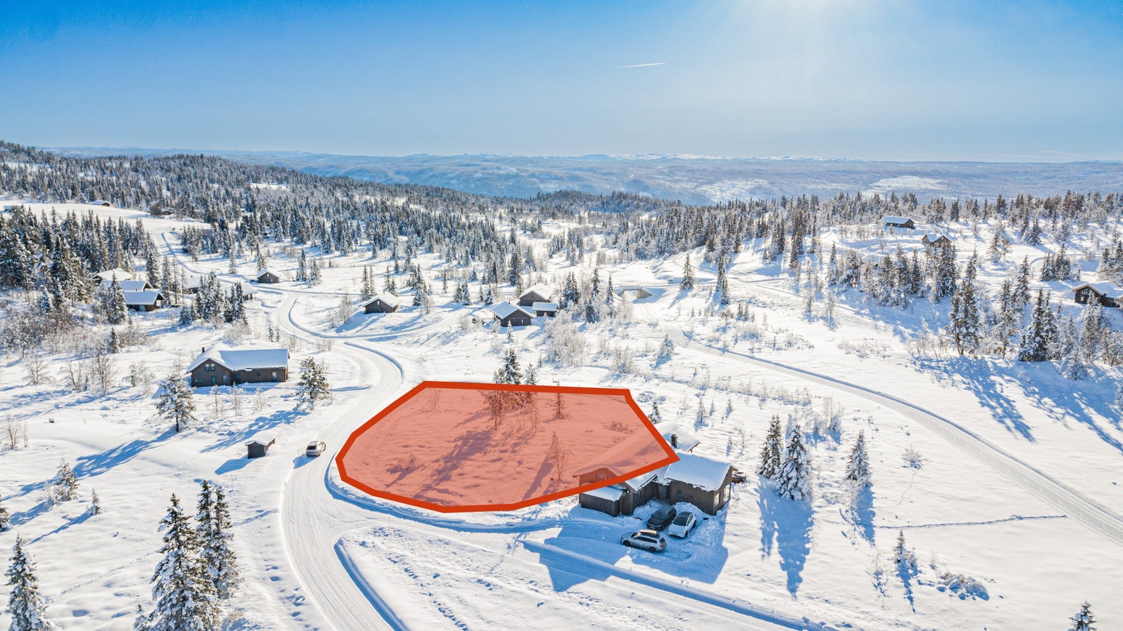 NB. Grensemarkeringer er kun til illustrasjon. Se salgsoppgave og vedlegg for beskrivelse av tomt og grenser. Galleribilde