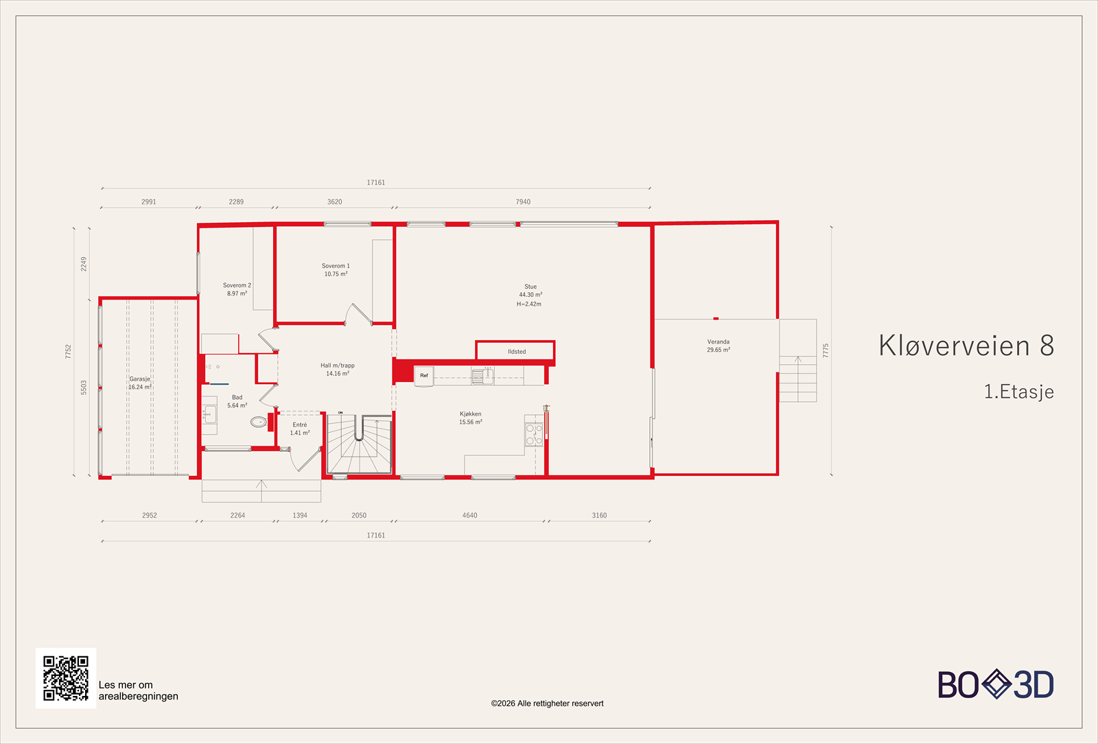 Plantegning 1. etasje Galleribilde
