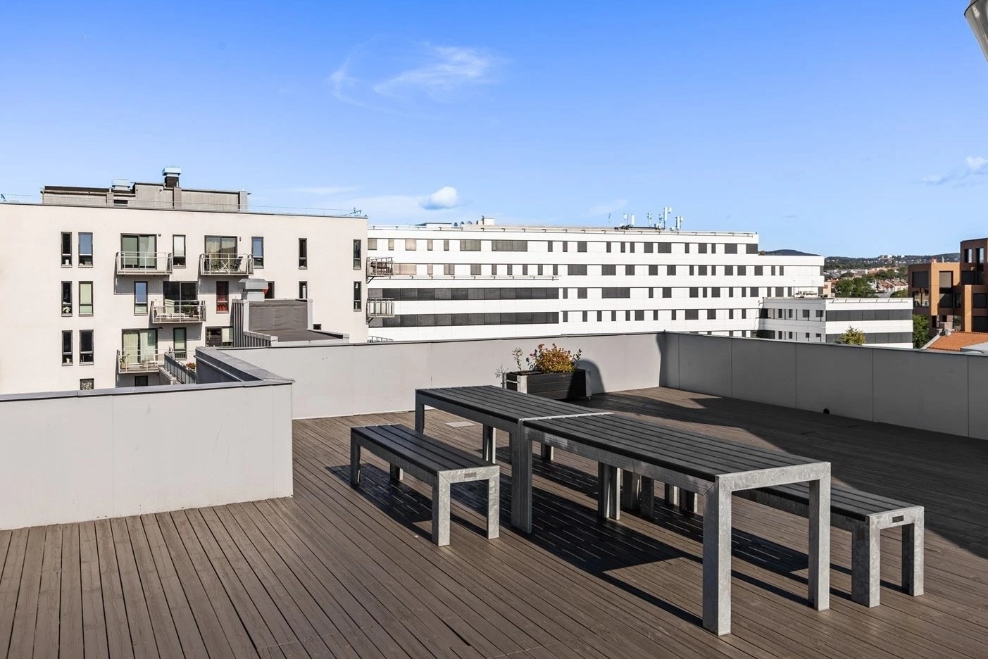 Takterrasse i bygget til glede for beboerne. Galleribilde