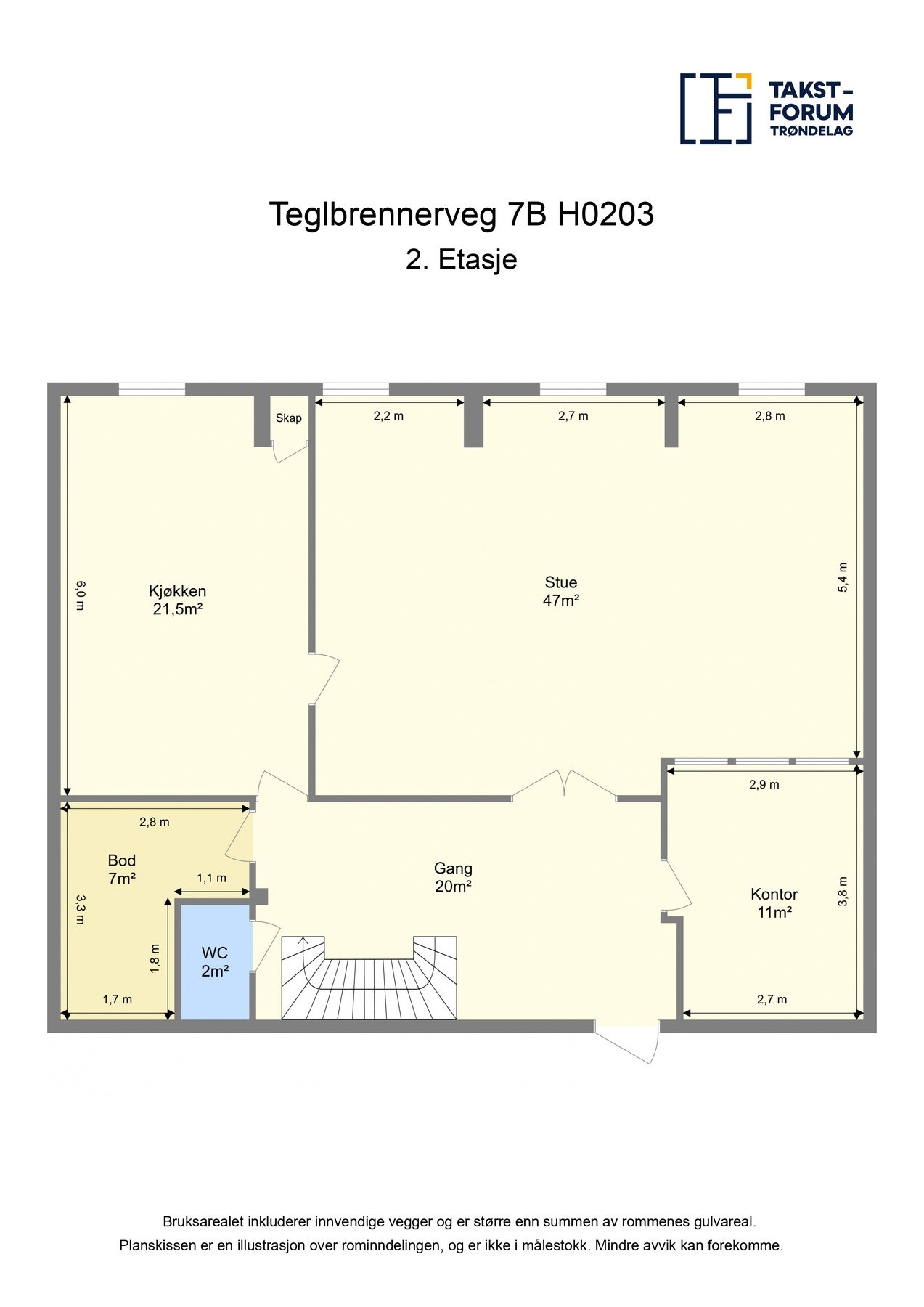 Planskisse over 2.etasje. Galleribilde