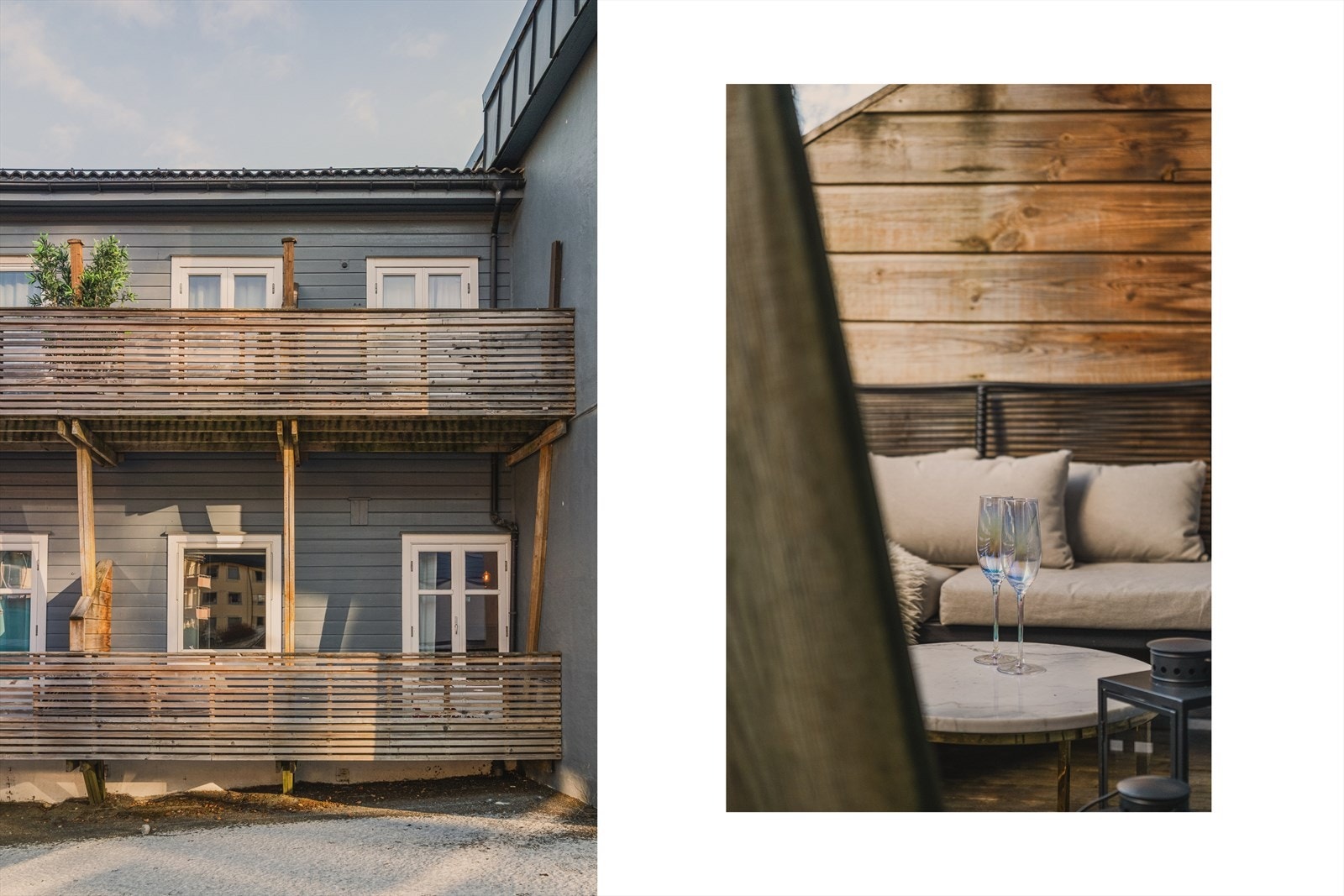 - Merk at balkongen er overbygget, noe som gjør bruksmulighetene betraktelig større - Galleribilde