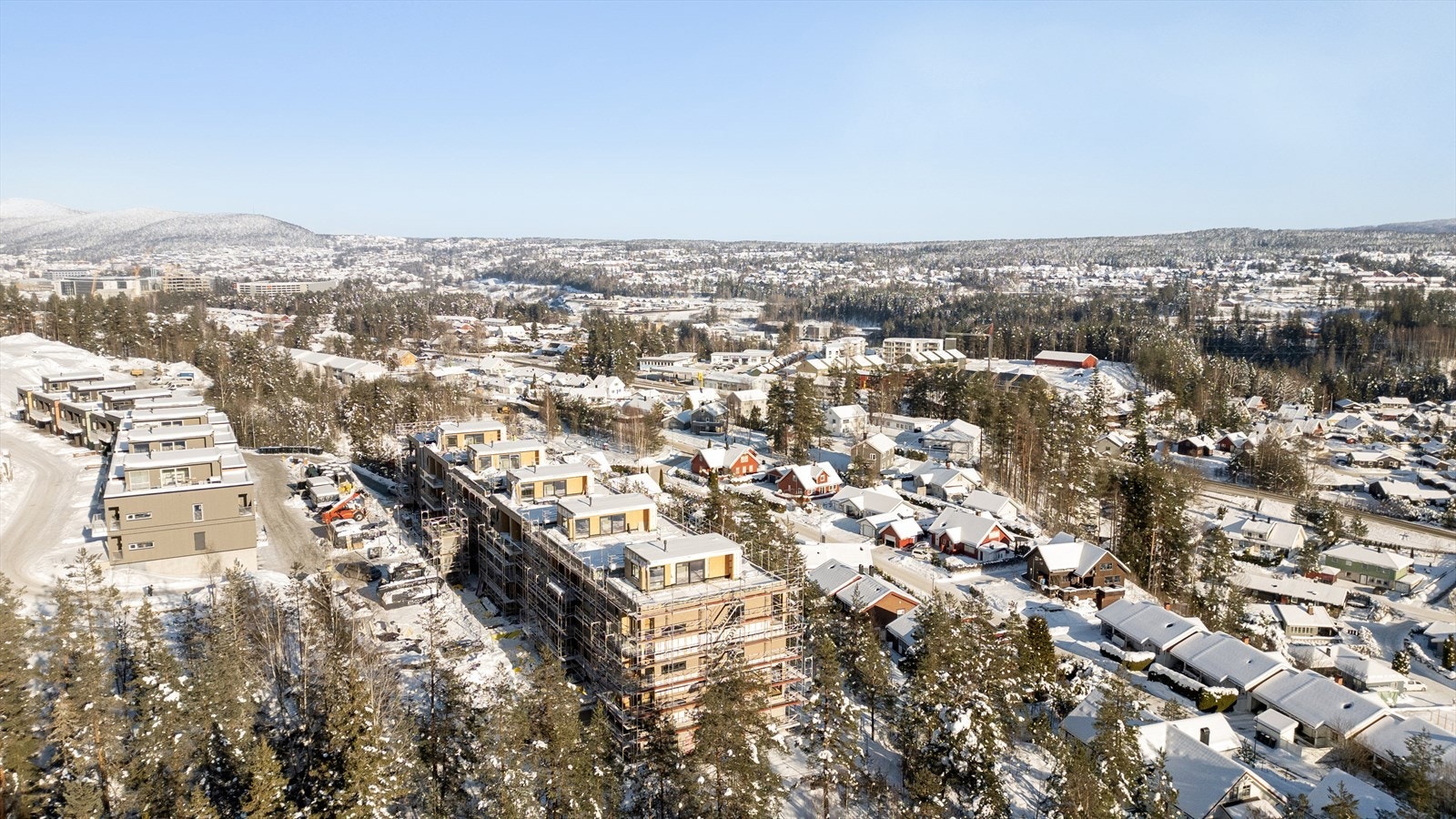 Oversikt over Kongsberg terrasse, trinn 1 og 2 Galleribilde