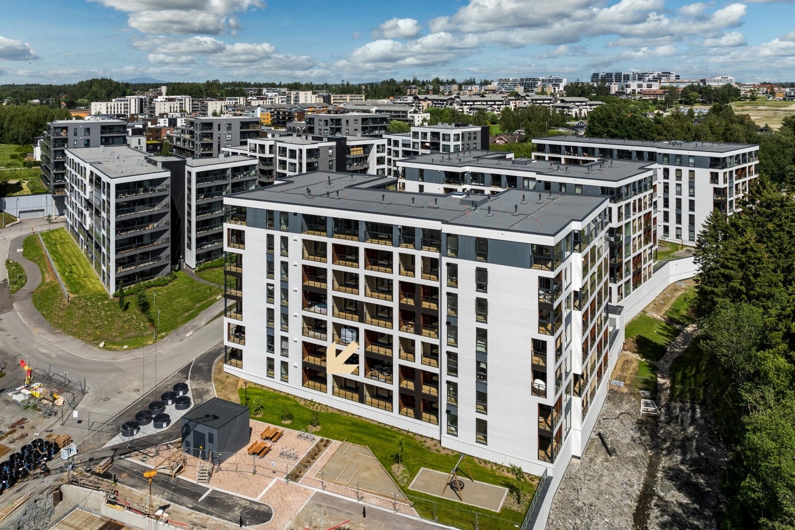 Bygg L består av 76 boligenheter, nyoppført i 2025 Galleribilde