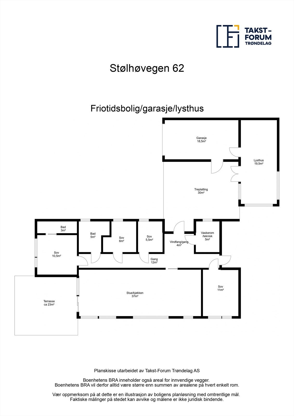 Plantegning Garasje/Lysthus Galleribilde