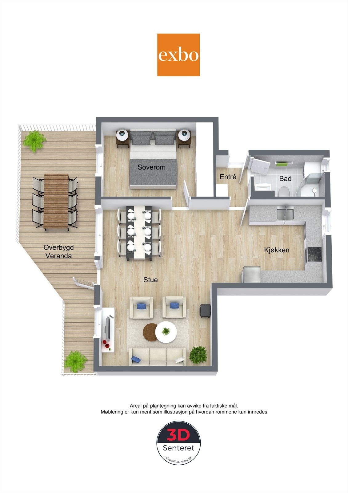 Leiligheten har en smart planløsning Galleribilde