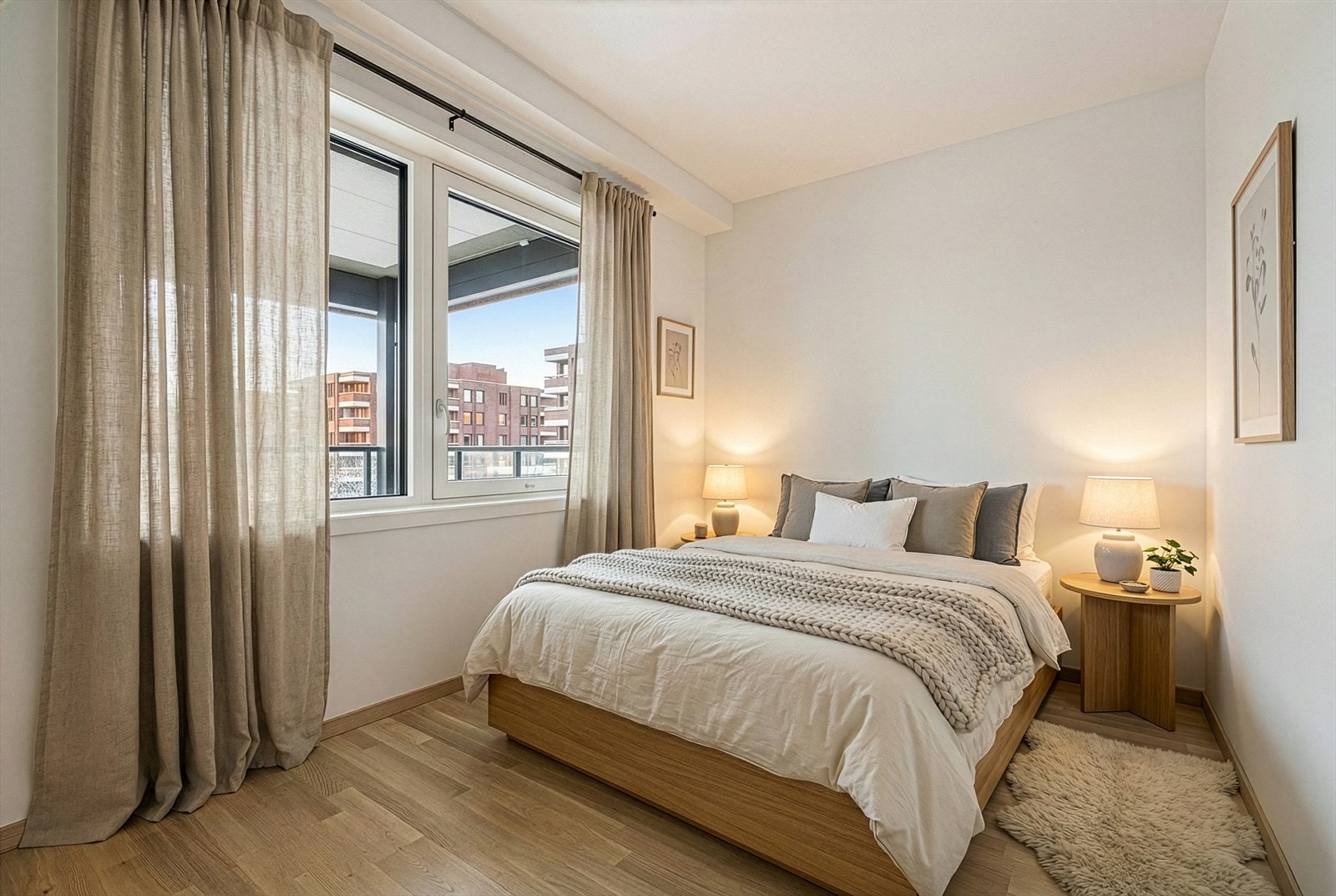 Soverommet er på 8,3kvm med store vindusflater Galleribilde