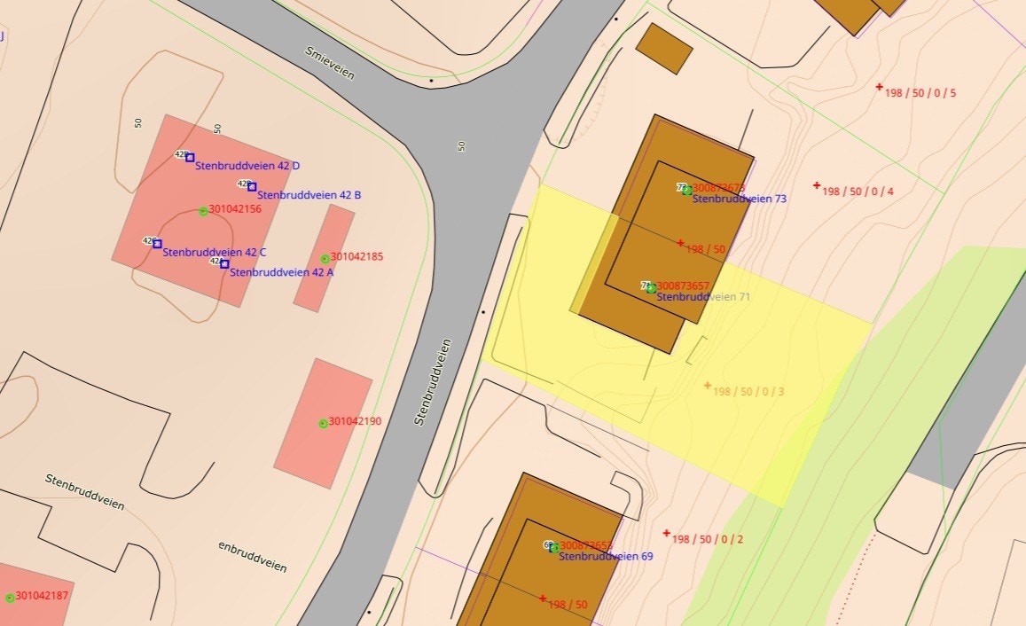 Kart over boligens tomt Galleribilde