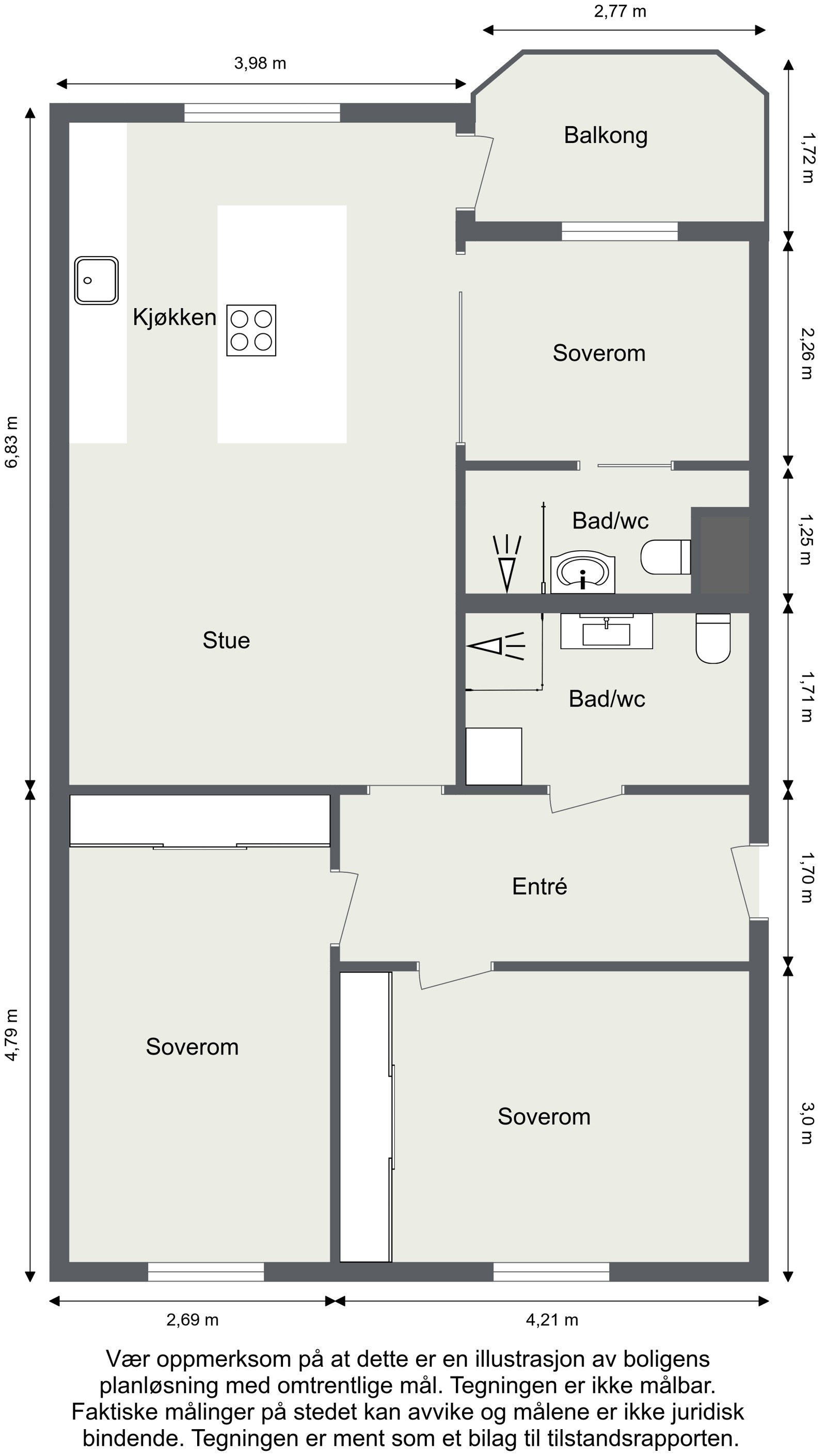 Målsatt planskisse Galleribilde