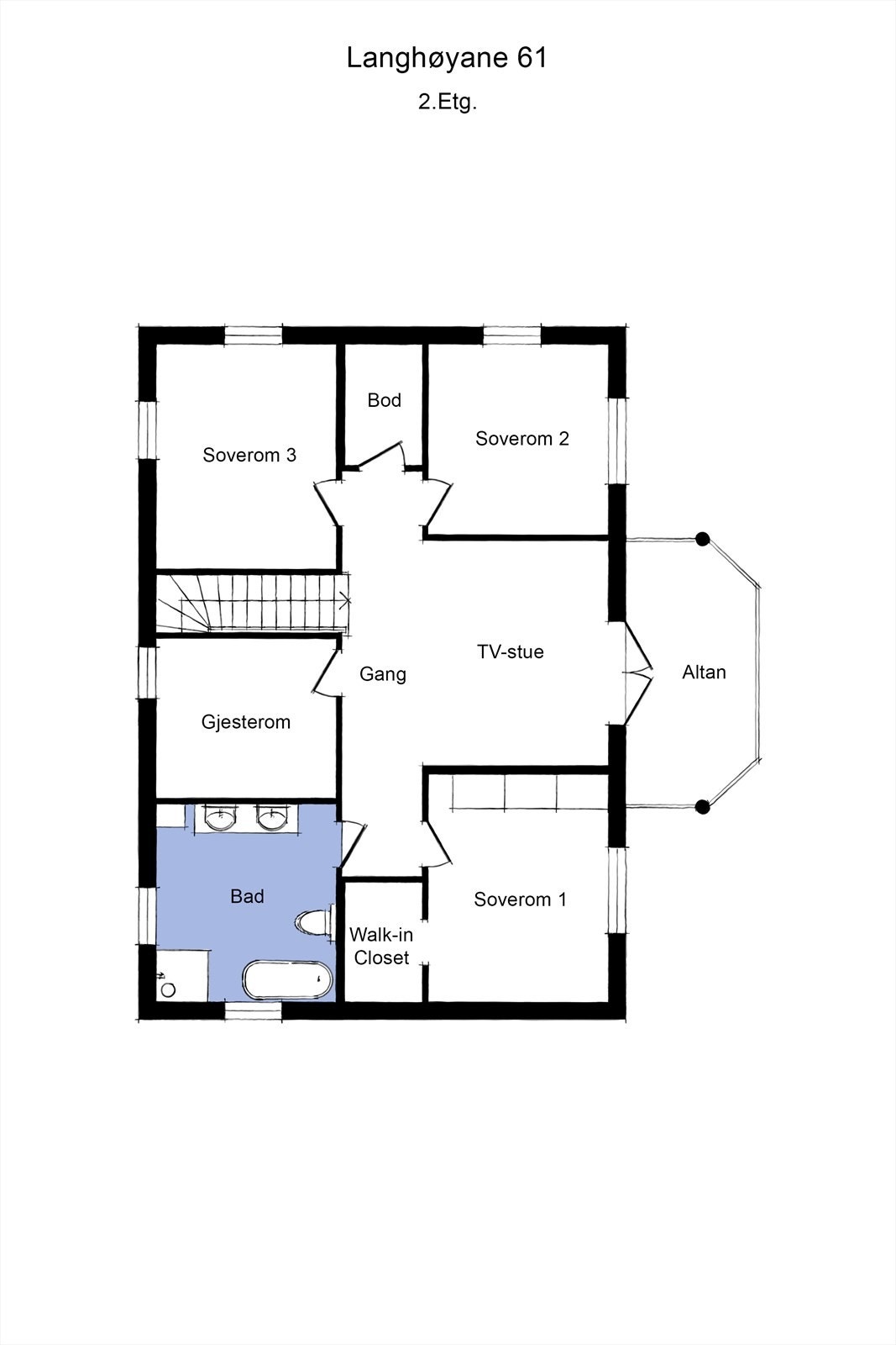 Plantegning 2 etasje. Galleribilde