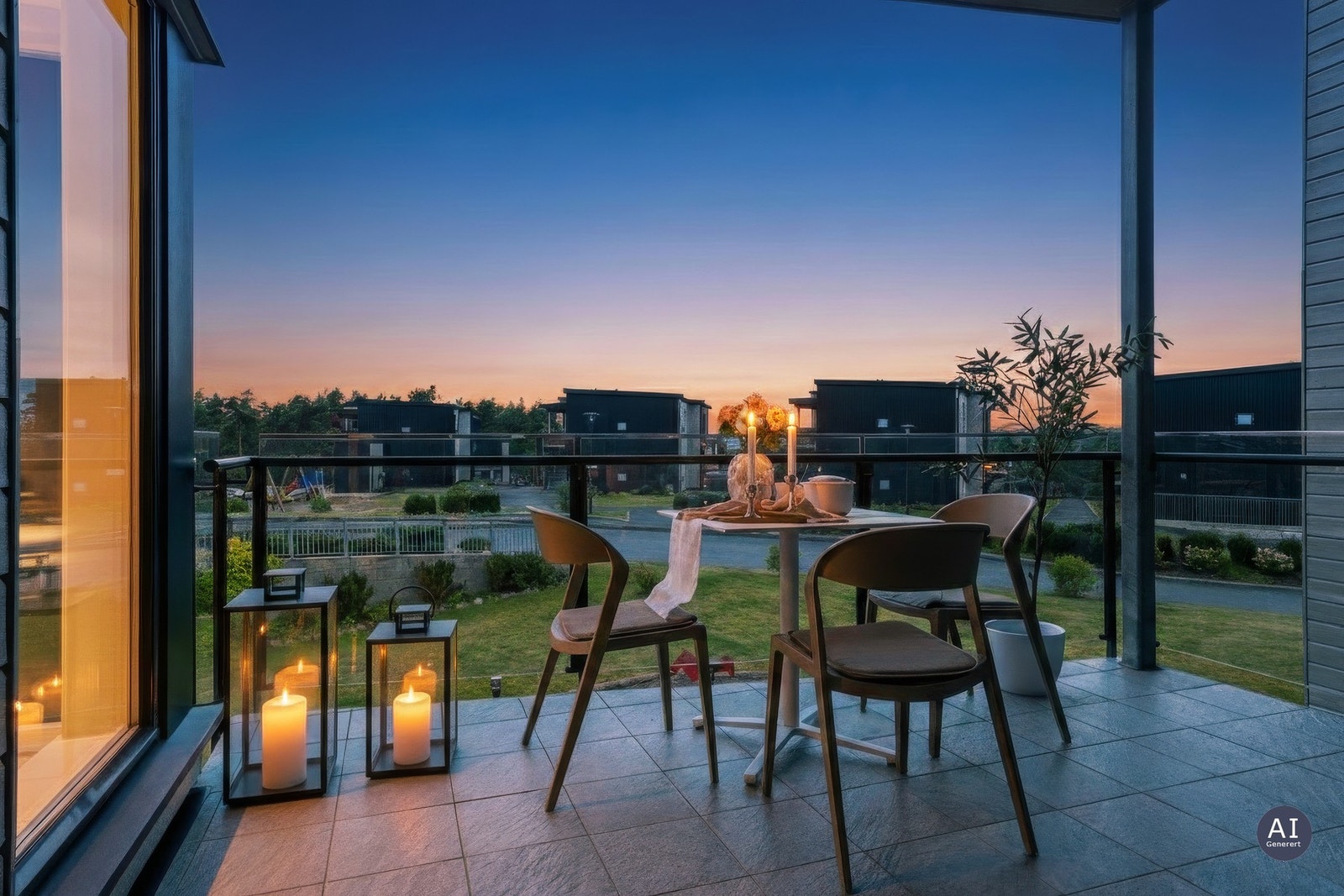 Fra balkongen har du utsikt mot Glomma. Galleribilde