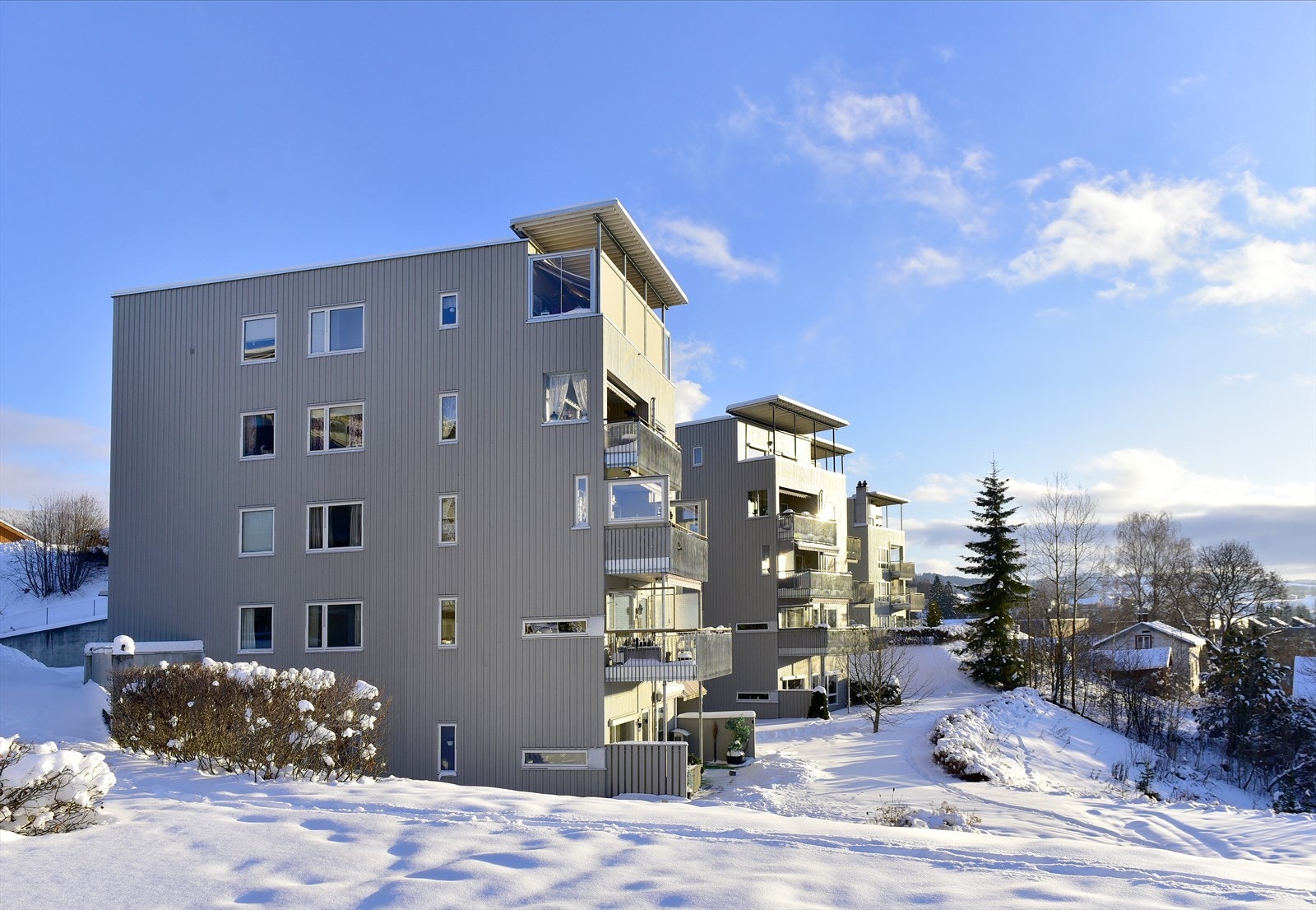 Gran Terrasse borettslag består av 38 andeler og har velholdte fellesområder. Galleribilde