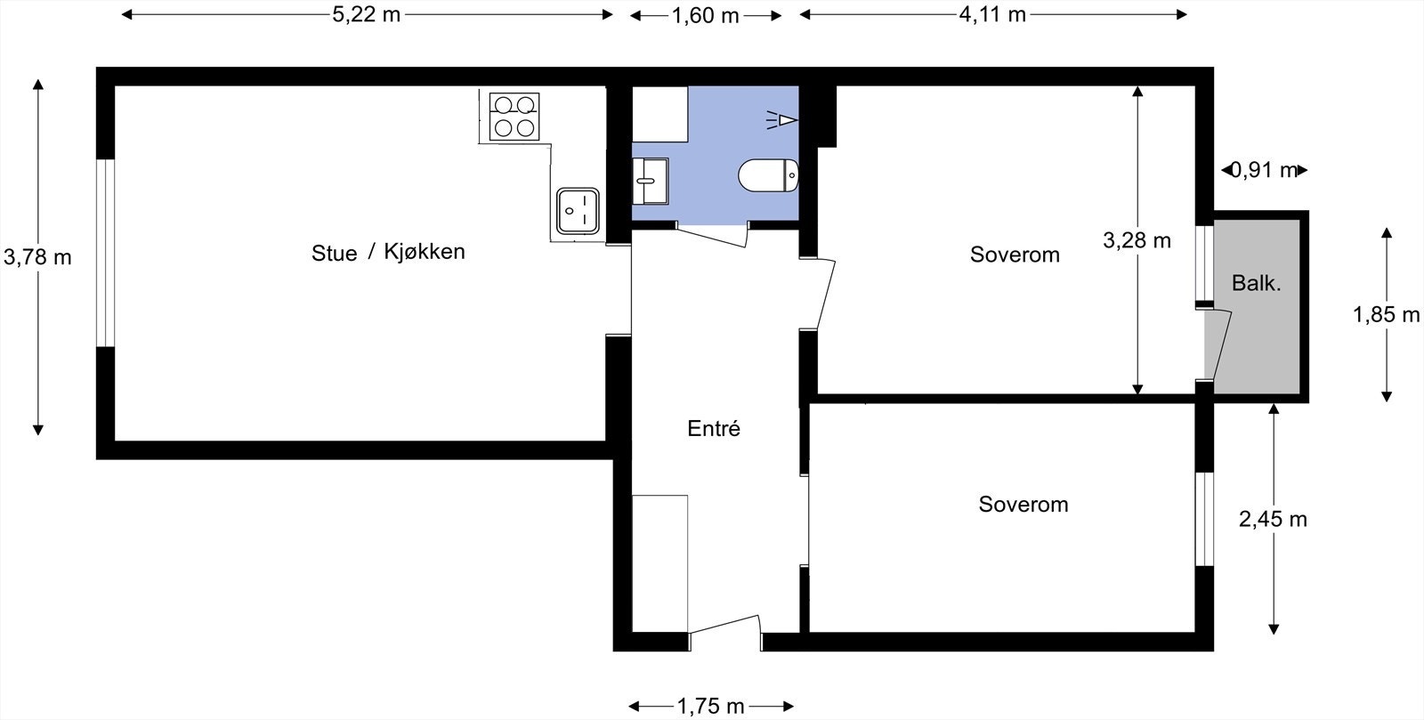 Alternativ planløsning. Antatt mulig å flytte kjøkken ut i stuen. Det tas forbehold om at endringen eventuelt må godkjennes av styret evt. plan og bygg. Det er andre i borettslaget som har utført denne endringen. Galleribilde