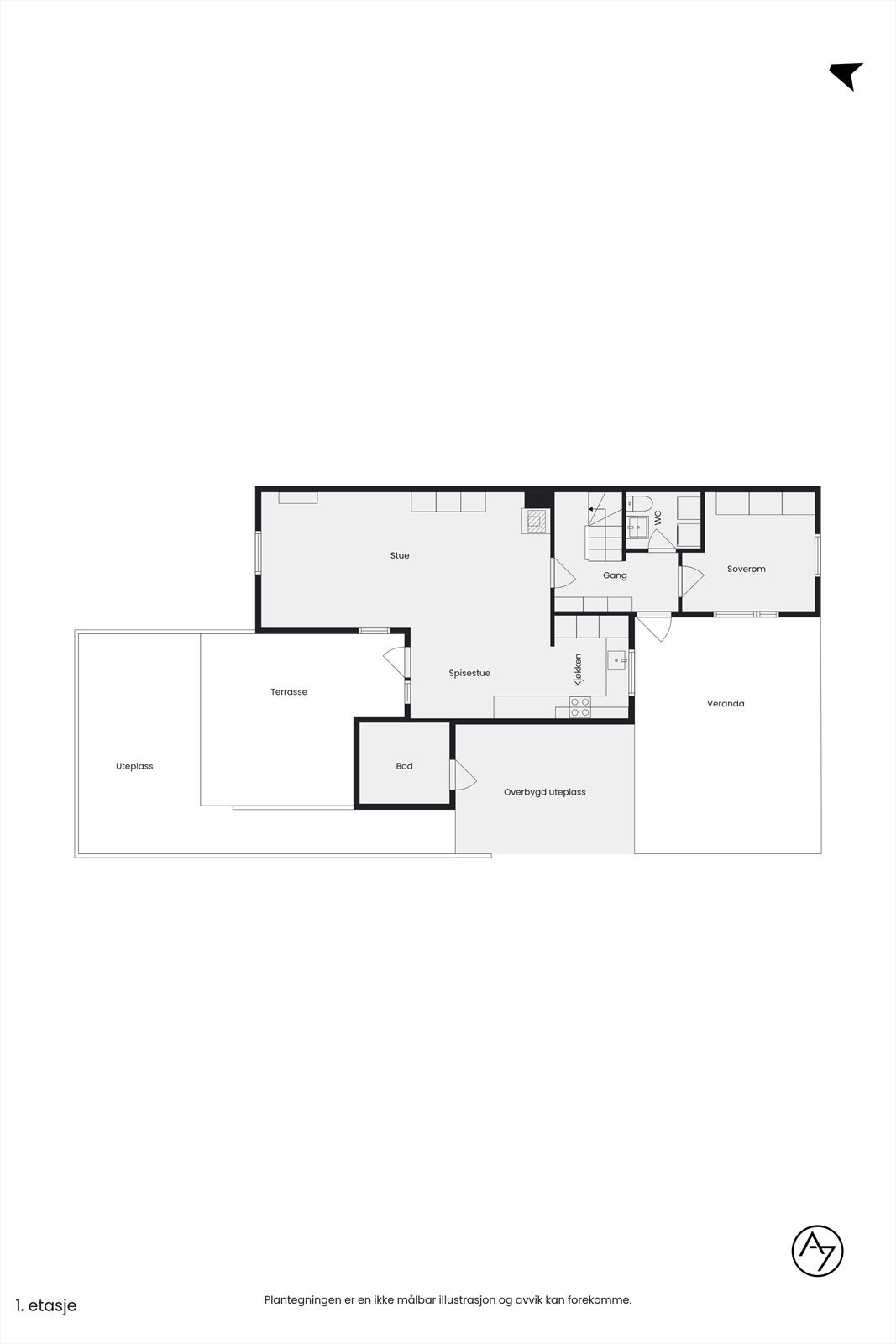 Plantegning - 1.etasje. Galleribilde