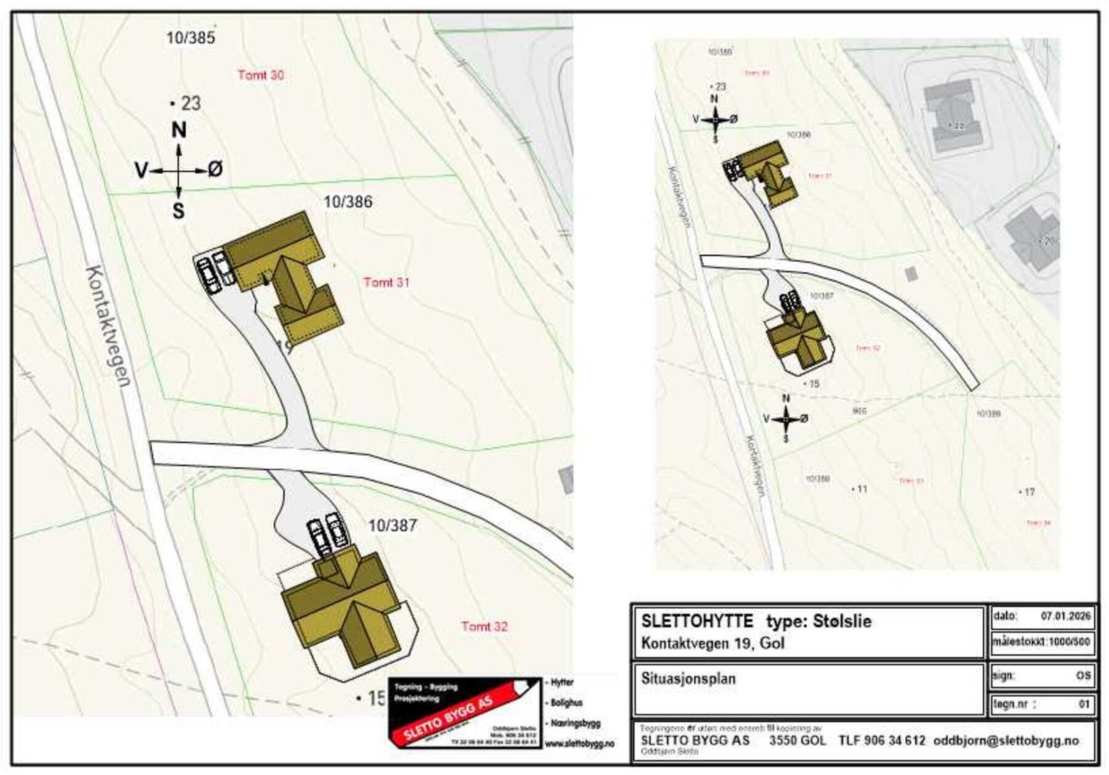 Situasjonsplan og plassering på tomt 31 Galleribilde