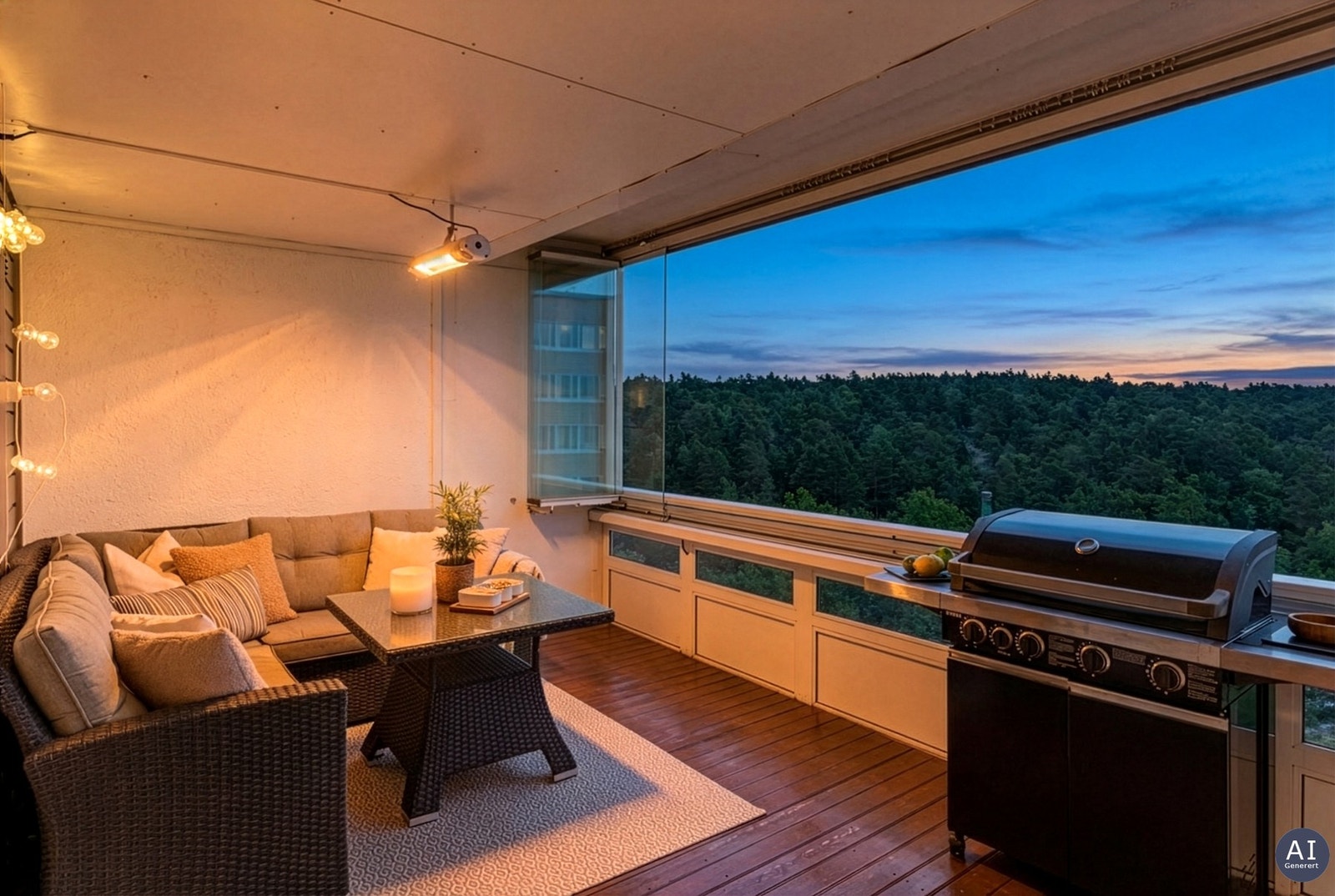 Bygget ligger høyt i terrenget, her har du kjempeutsikt. Galleribilde