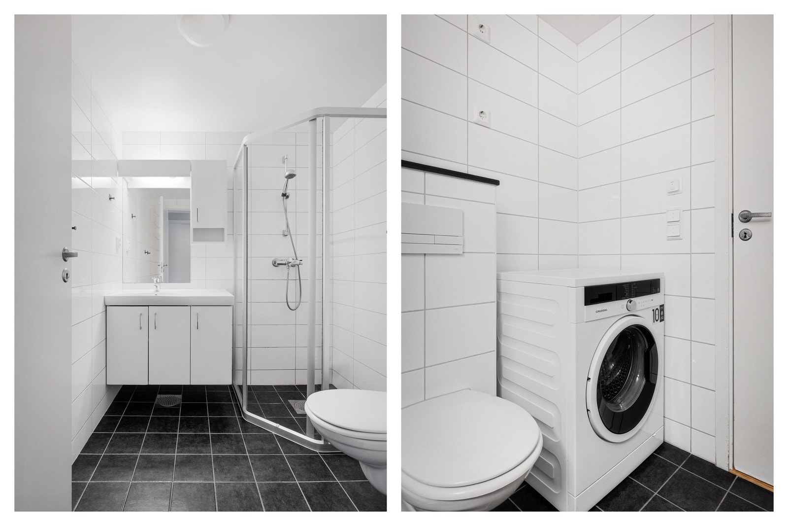 Flislagt bad med varme i gulv Galleribilde