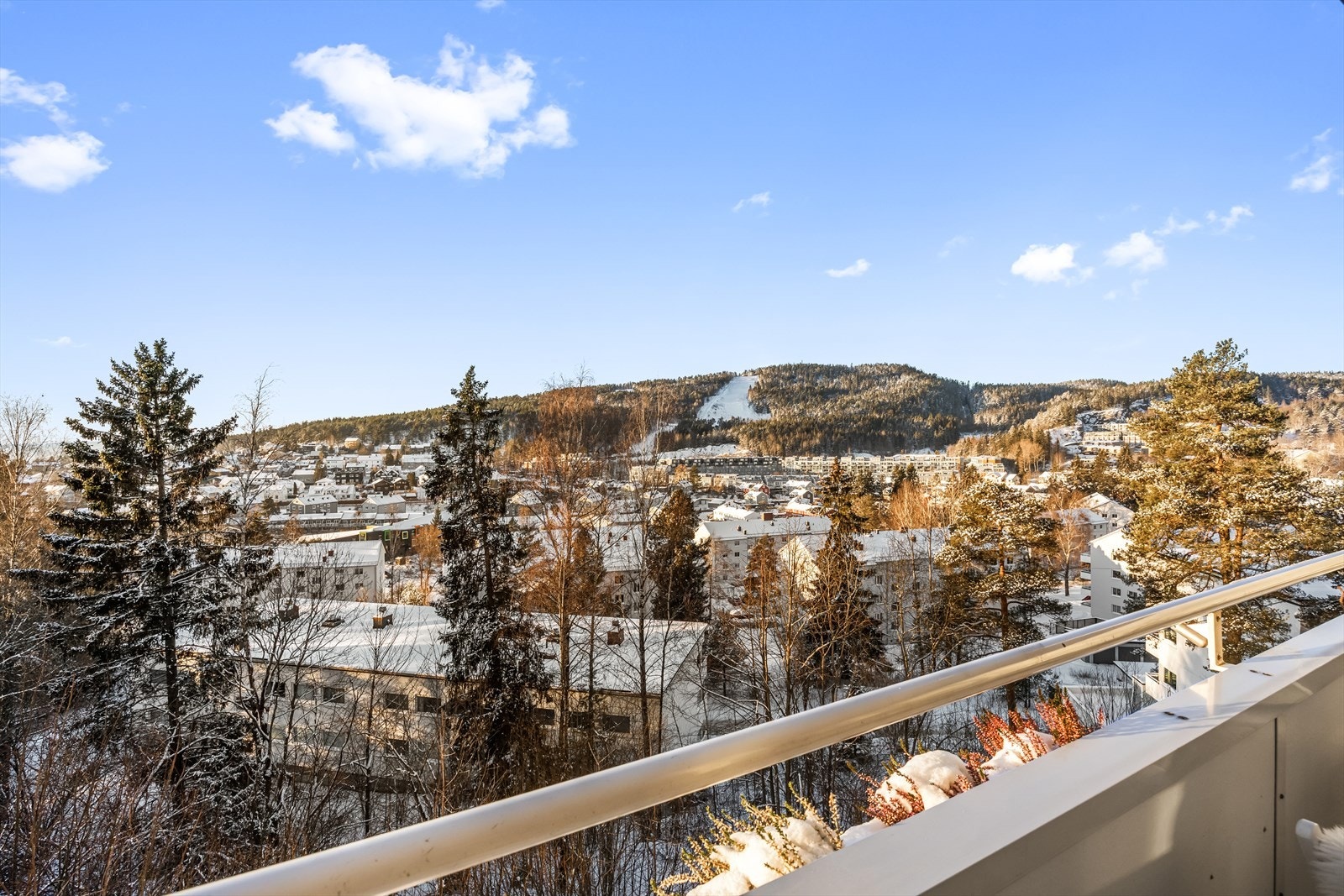 Her bor du med lite innsyn og utsikt mot skogkledde åser. Galleribilde