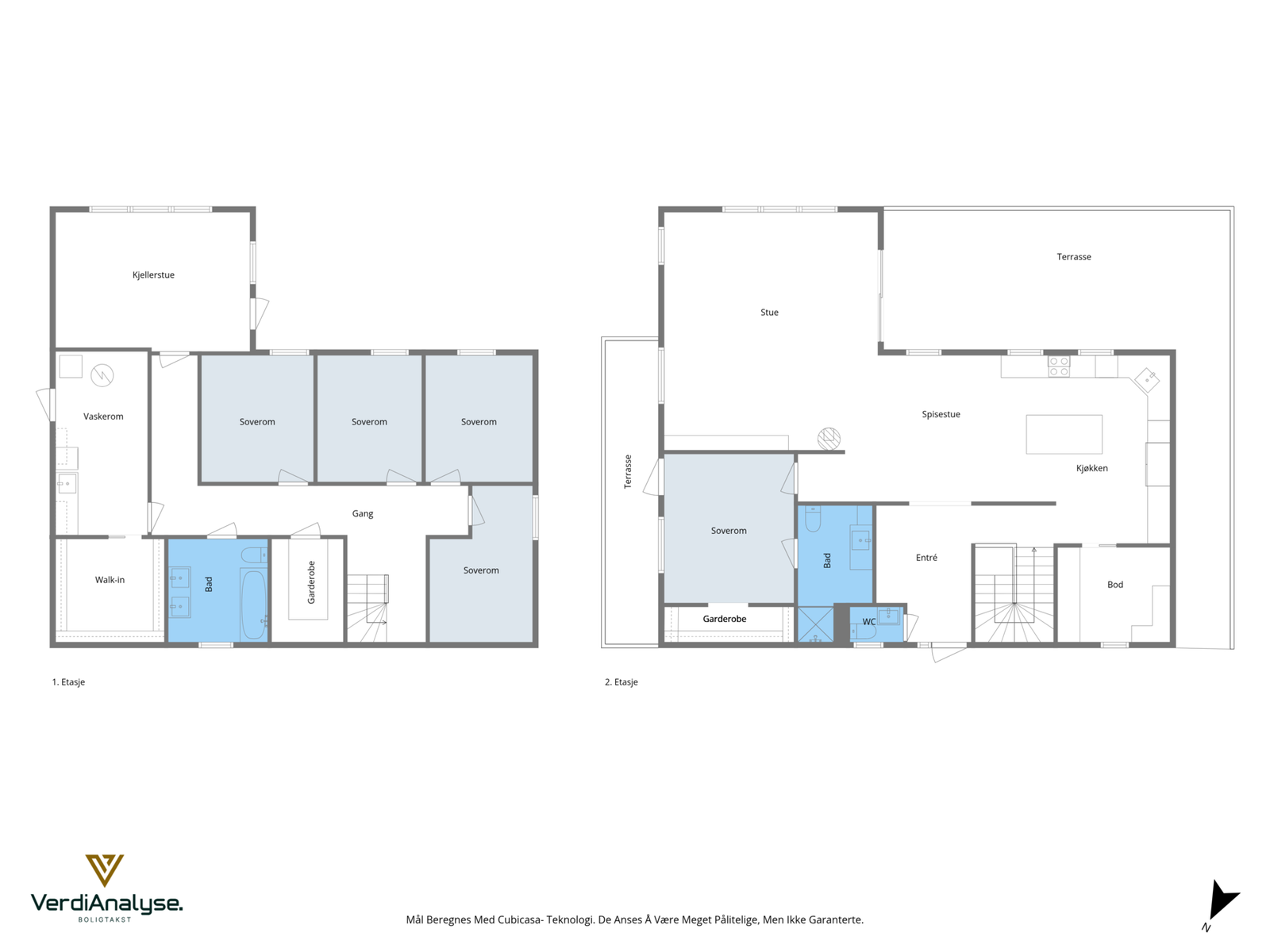 Plantegning begge etasjer Galleribilde