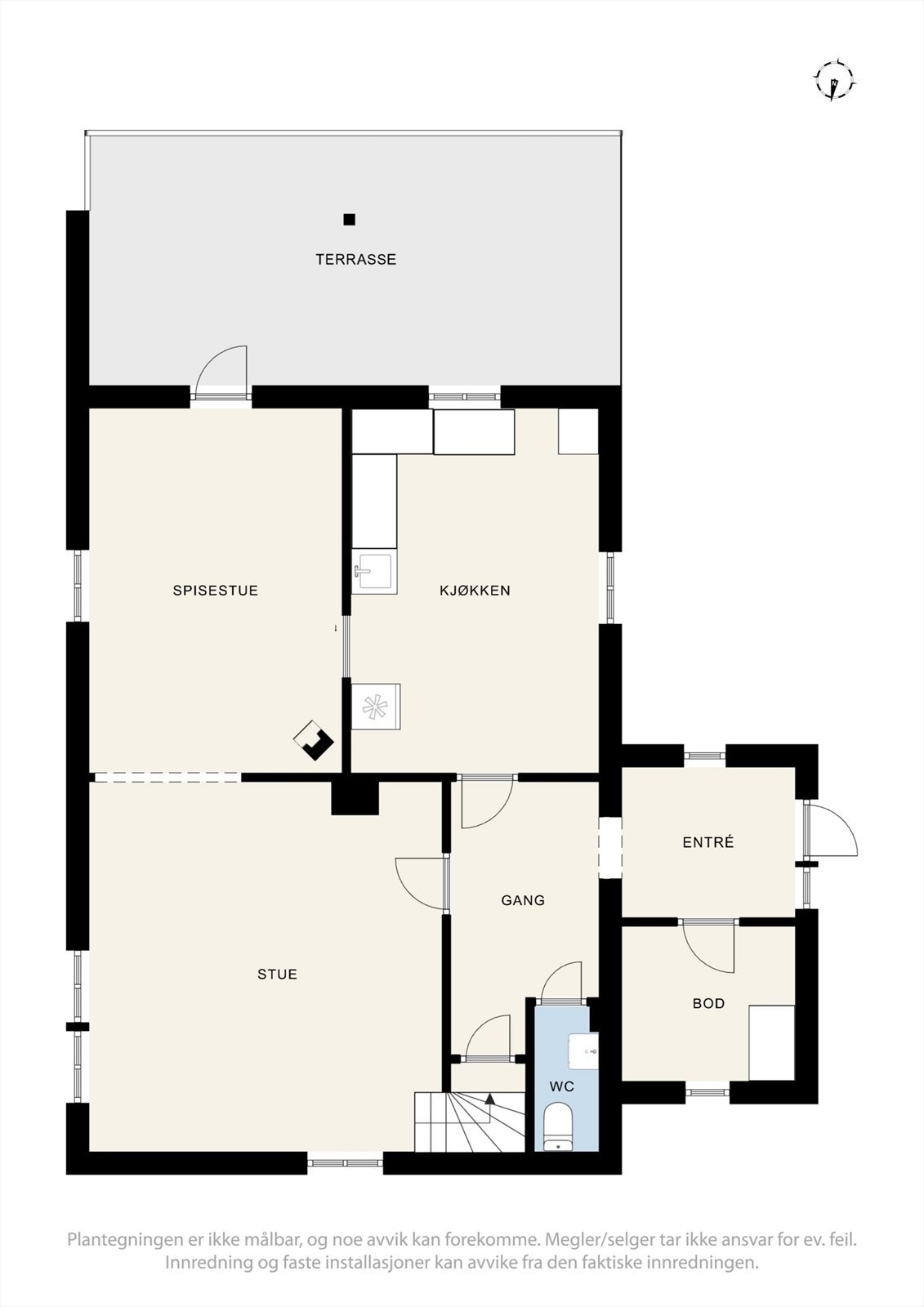 Planløsning, første etasje - Kongsvegen 372. Galleribilde