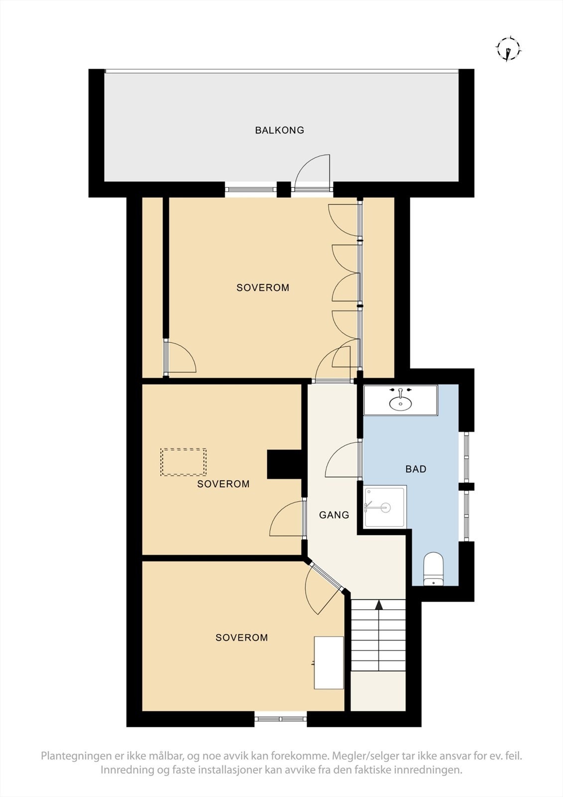Plantegning, Andre etasje - Kongsvegen 372. Galleribilde