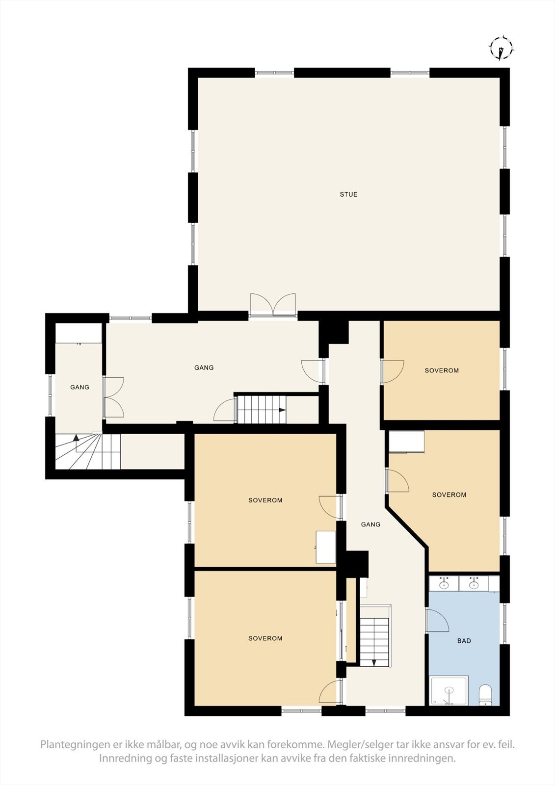 Plantegning, andre etasje - Hovedhus. Galleribilde