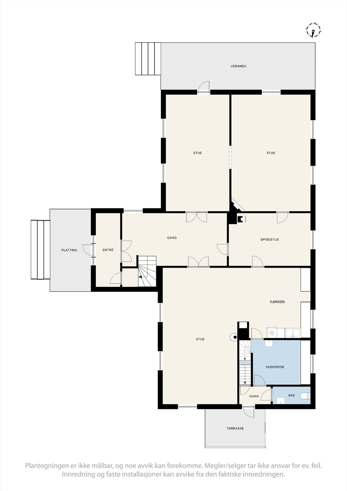 Plantegning, første etasje - Hovedhus. Galleribilde