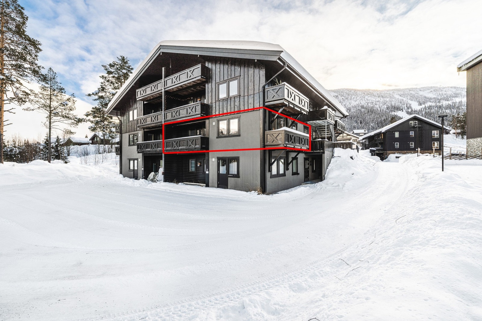 Leilighetens beliggenhet i bygget. Galleribilde