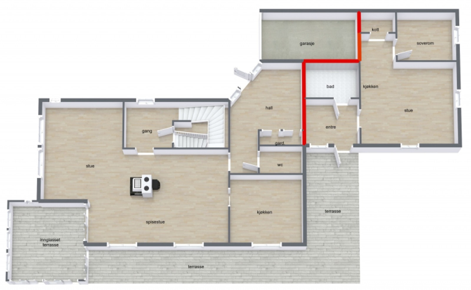 Plantegning over 1.etasje Galleribilde