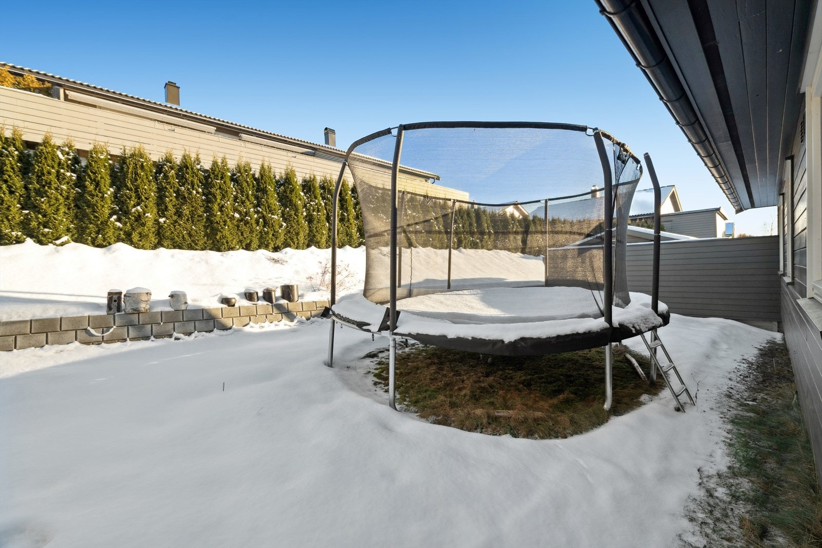 Stor, skjermet og solrik hage med god plass og frodige plenområde. Galleribilde