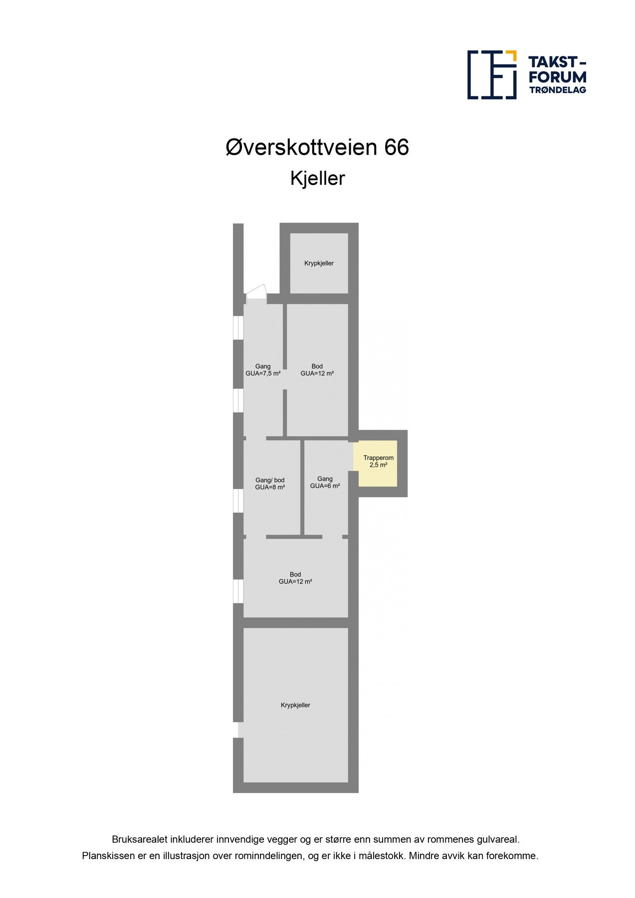 Planskisse kjeller. Galleribilde