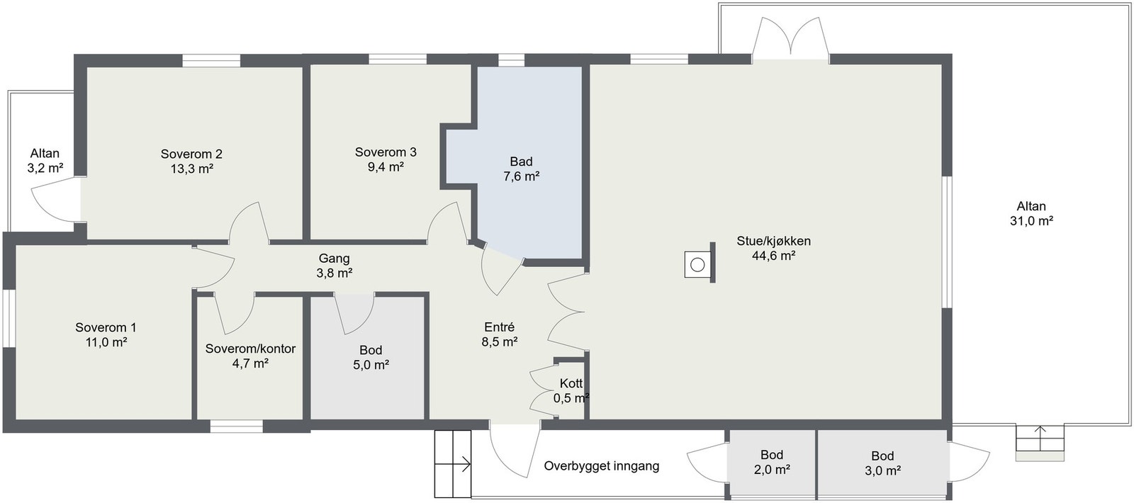 Planskisse 1. etasje. Galleribilde