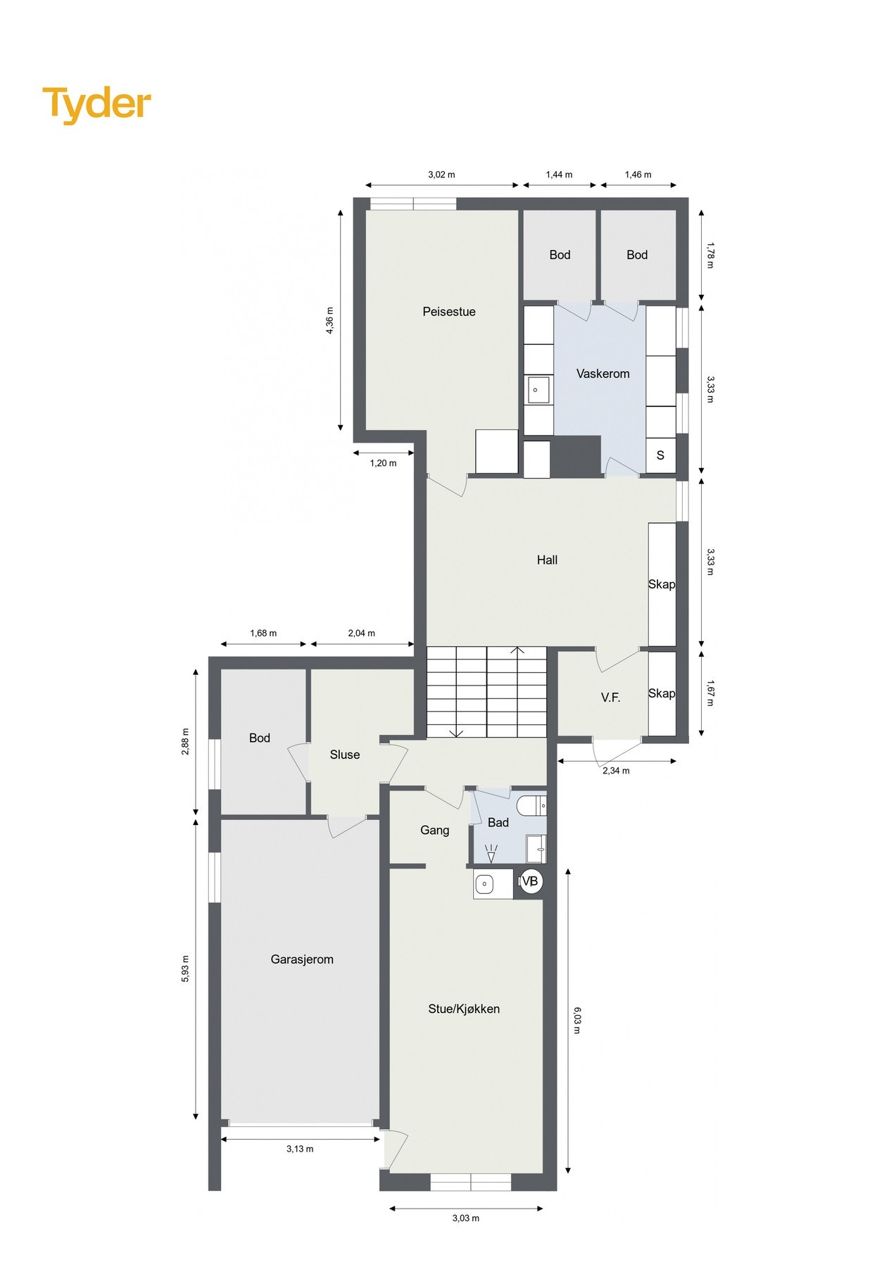 Plantegning u.etasje. Galleribilde