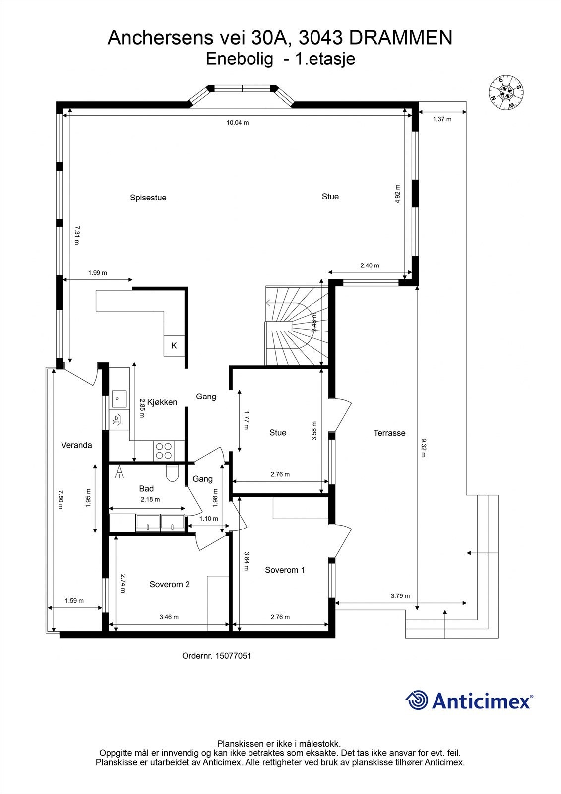 Plantegning for 1. etasje. Galleribilde