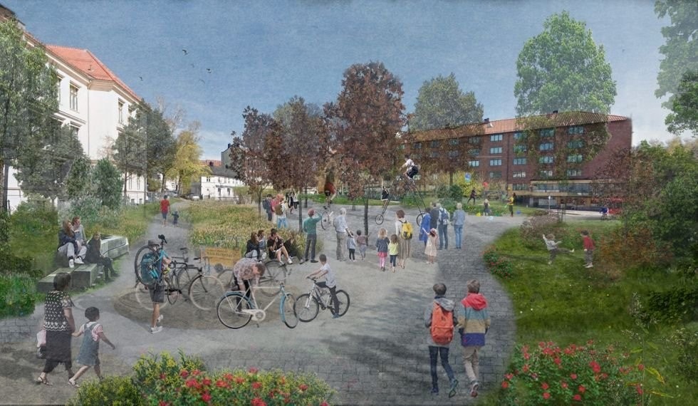 Illustrasjon av Advokat Dehlis plass. Galleribilde