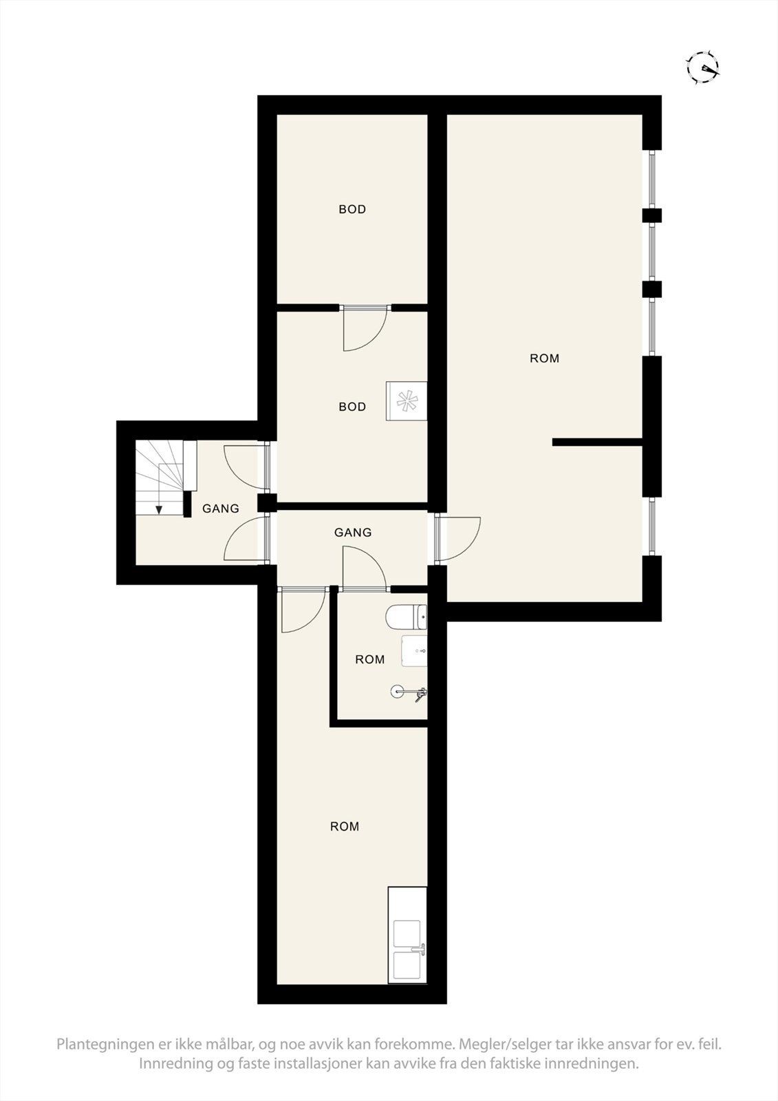 Plantegning kjeller. Galleribilde