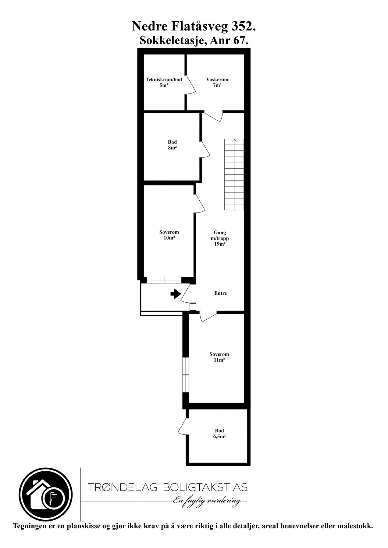 Planskisse sokkeletasje. Galleribilde