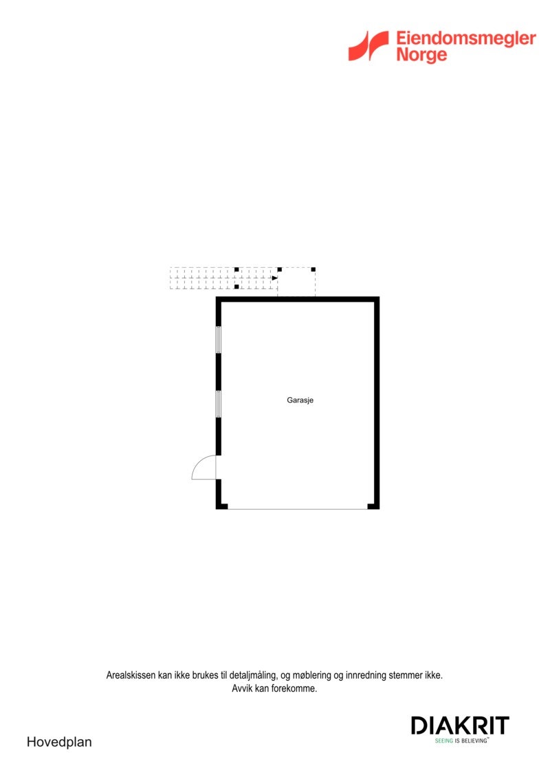 2D planskisse av garasjen. Galleribilde