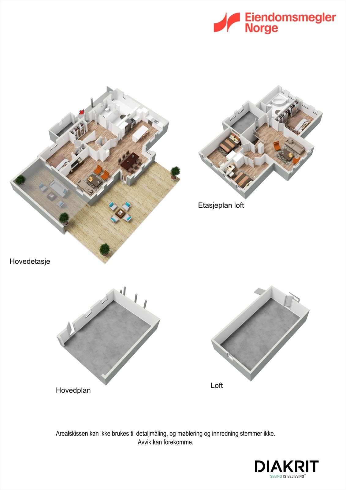 3D planskisse av huset med garasje. Galleribilde