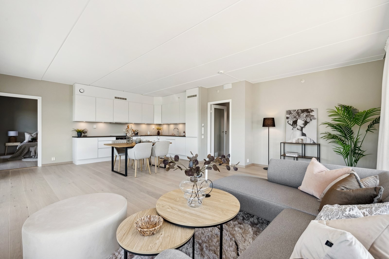 Inngang til stue med glassdør Galleribilde