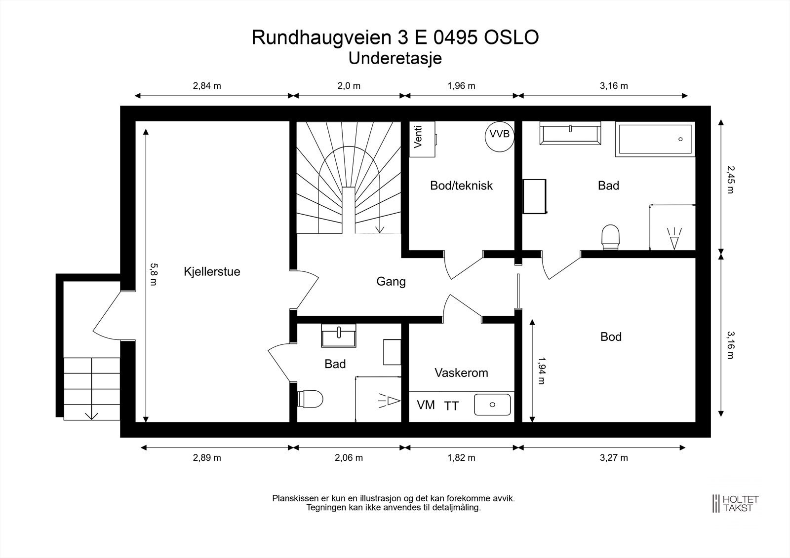 Planskisse plan kjeller m/bi-inngang Galleribilde