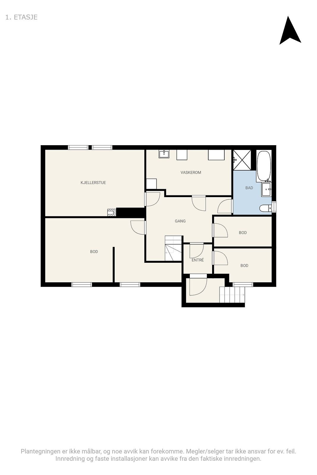 Planløsning kjelleretasje. Galleribilde